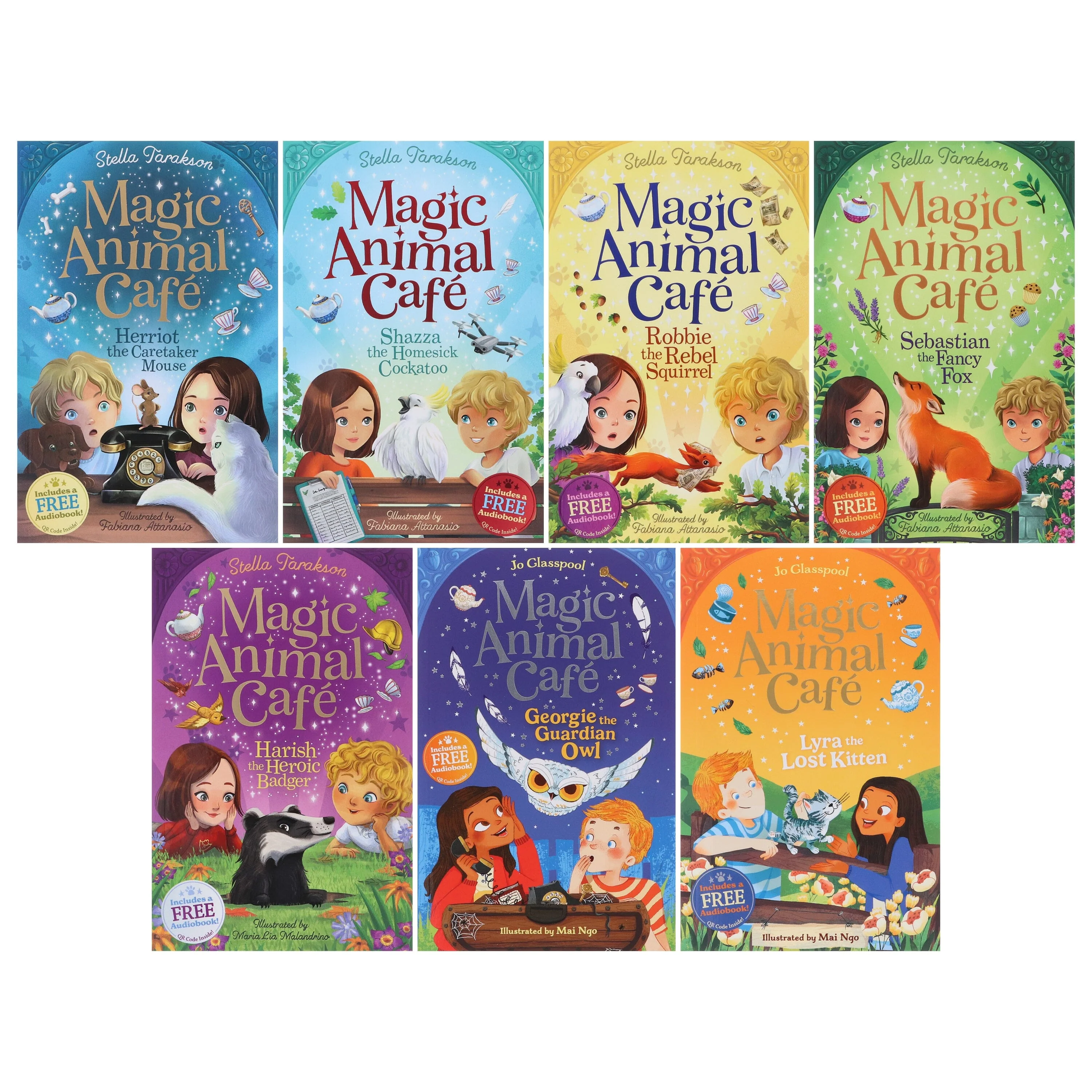 Magic Animal Cafe Series by Stella Tarakson & Jo Glasspool 7 Books Collection Set (Includes a Free Audiobooks!) - Ages 7-9 - Paperback - Image 2