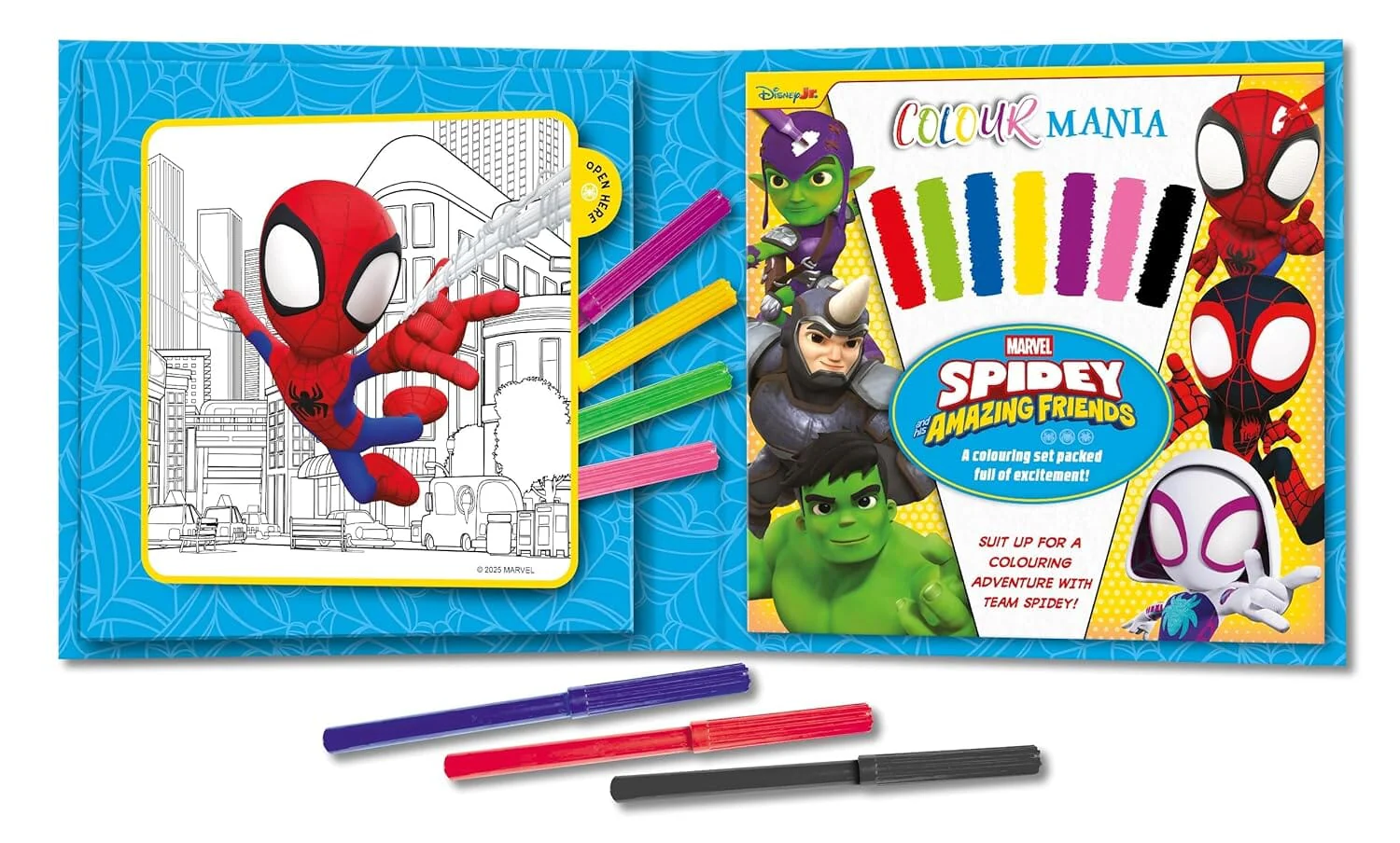 Marvel Spidey and his Amazing Friends with 7 felt-tip pens and over 30 images! - Ages 4-6 - Paperback - Image 2