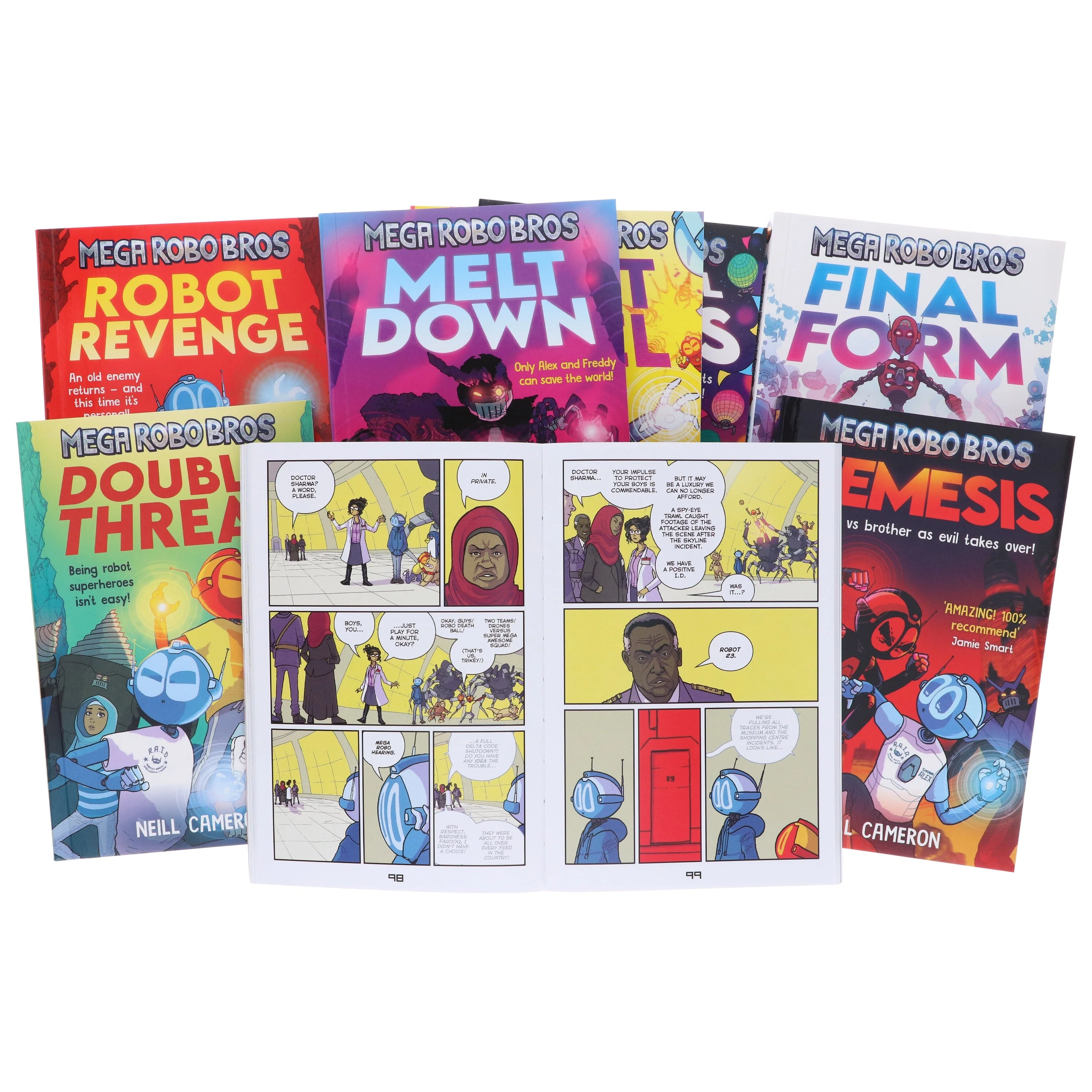 Mega Robo Bros Series by Neill Cameron Graphic Novels 8 Books Collection Set - Ages 9-12 - Paperback - Image 7