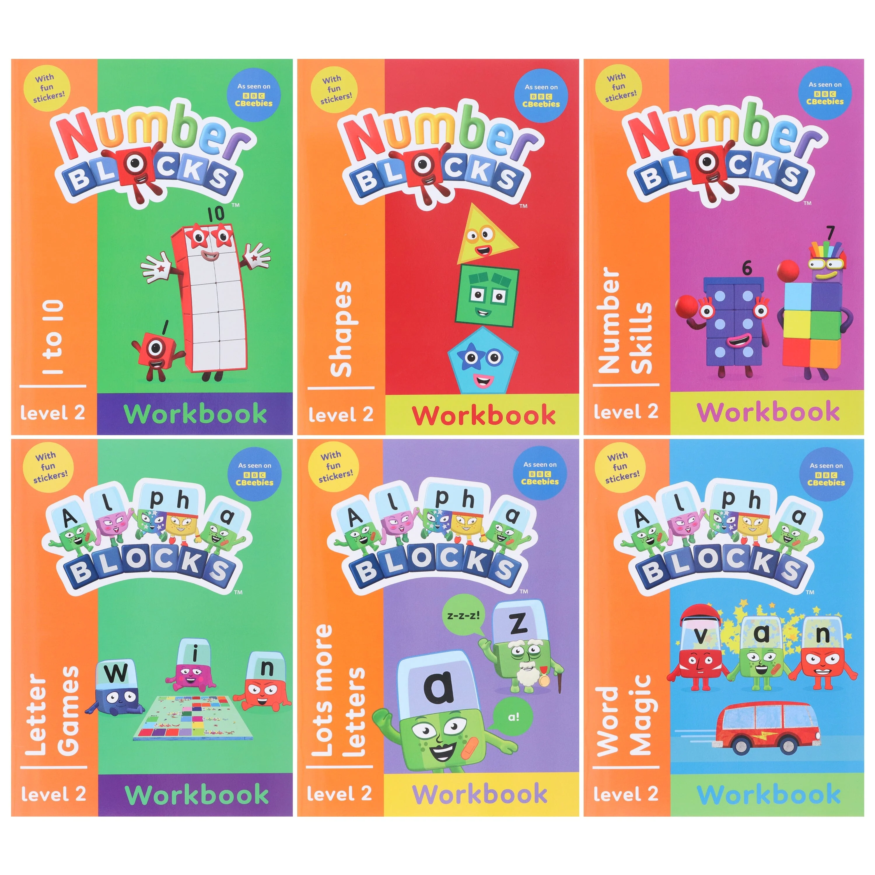 Numberblocks and Alphablocks (Orange: Level 2) Collection 6 Workbooks Set With Fun Stickers - Ages 3-5 - Paperback - Image 2
