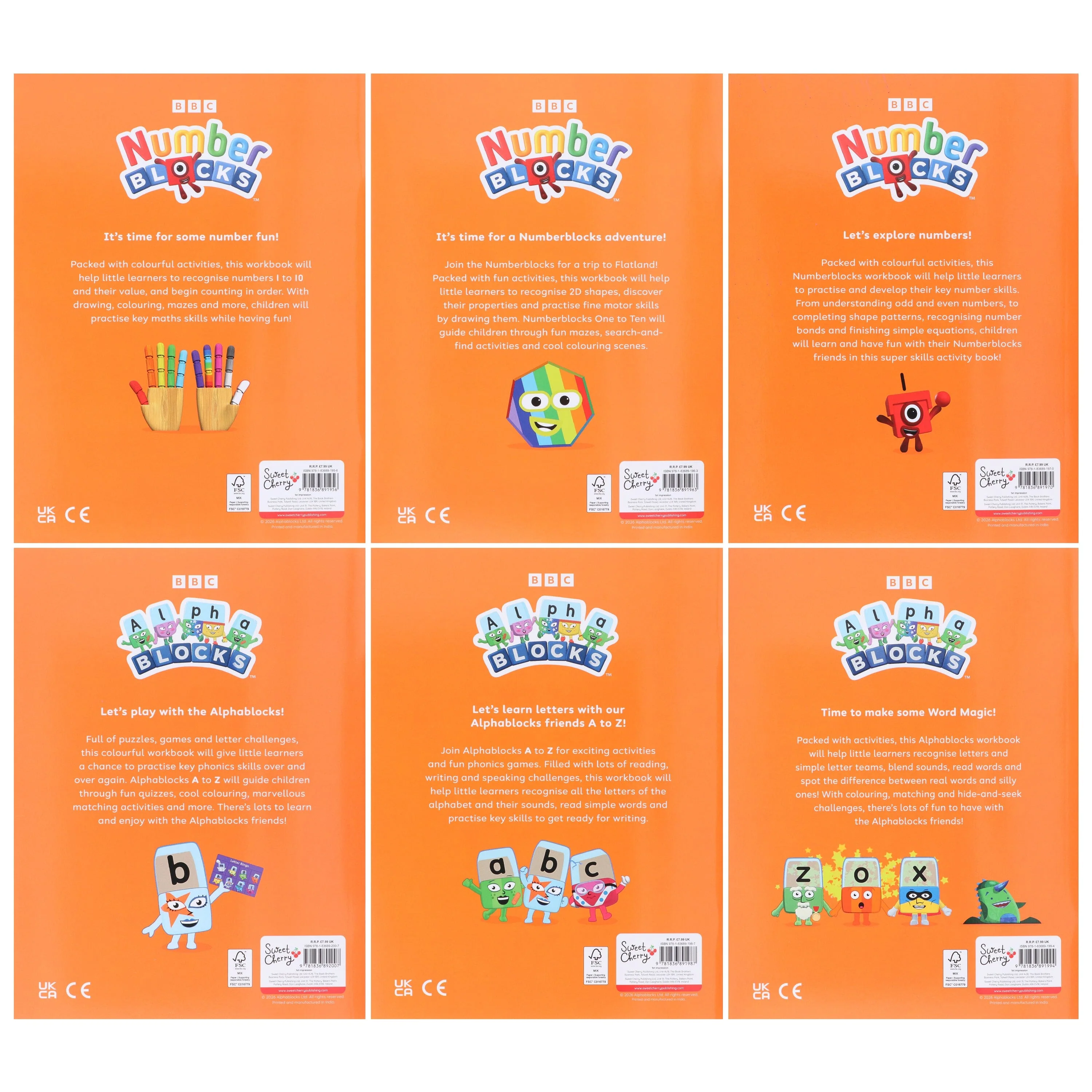 Numberblocks and Alphablocks (Orange: Level 2) Collection 6 Workbooks Set With Fun Stickers - Ages 3-5 - Paperback - Image 3