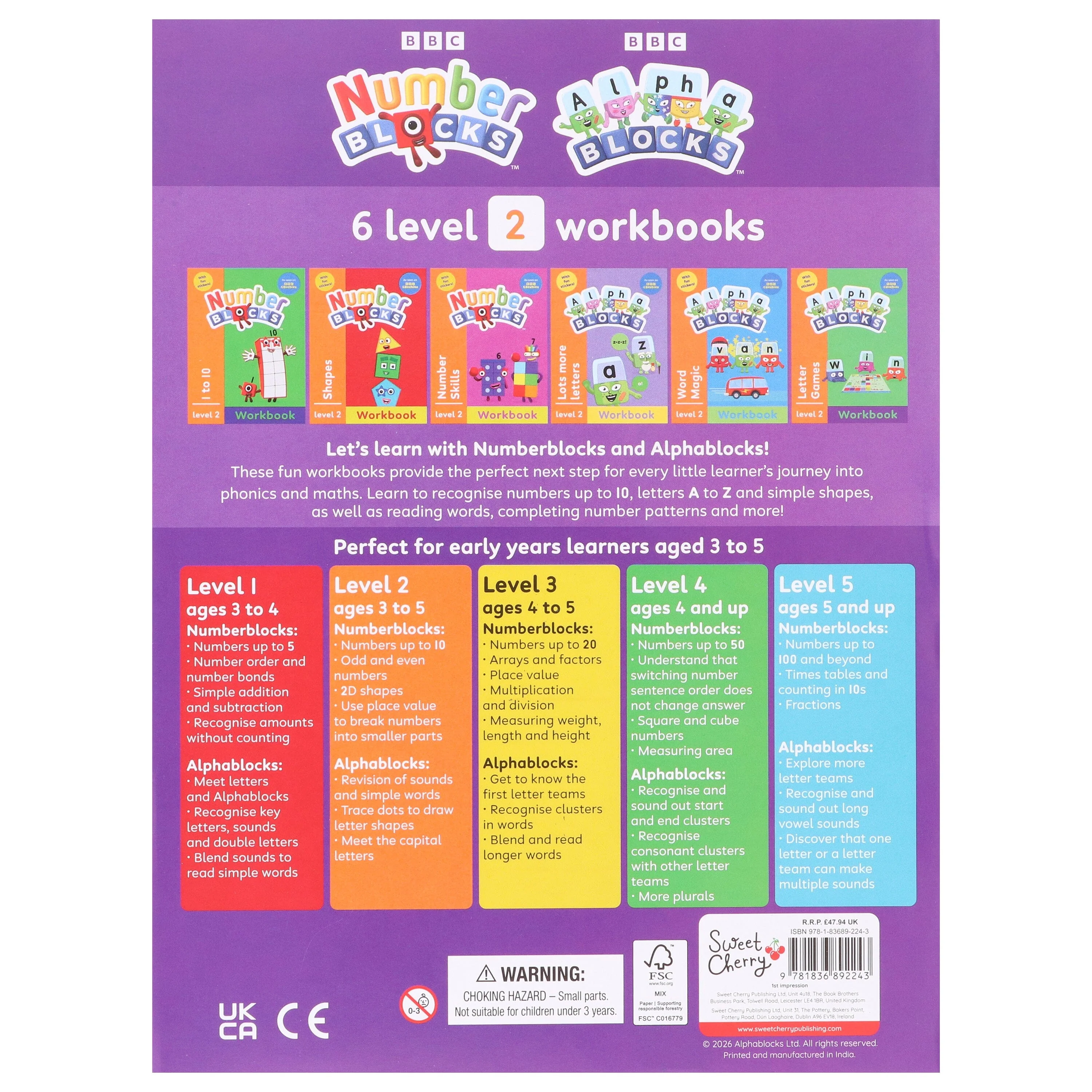 Numberblocks and Alphablocks (Orange: Level 2) Collection 6 Workbooks Set With Fun Stickers - Ages 3-5 - Paperback - Image 4