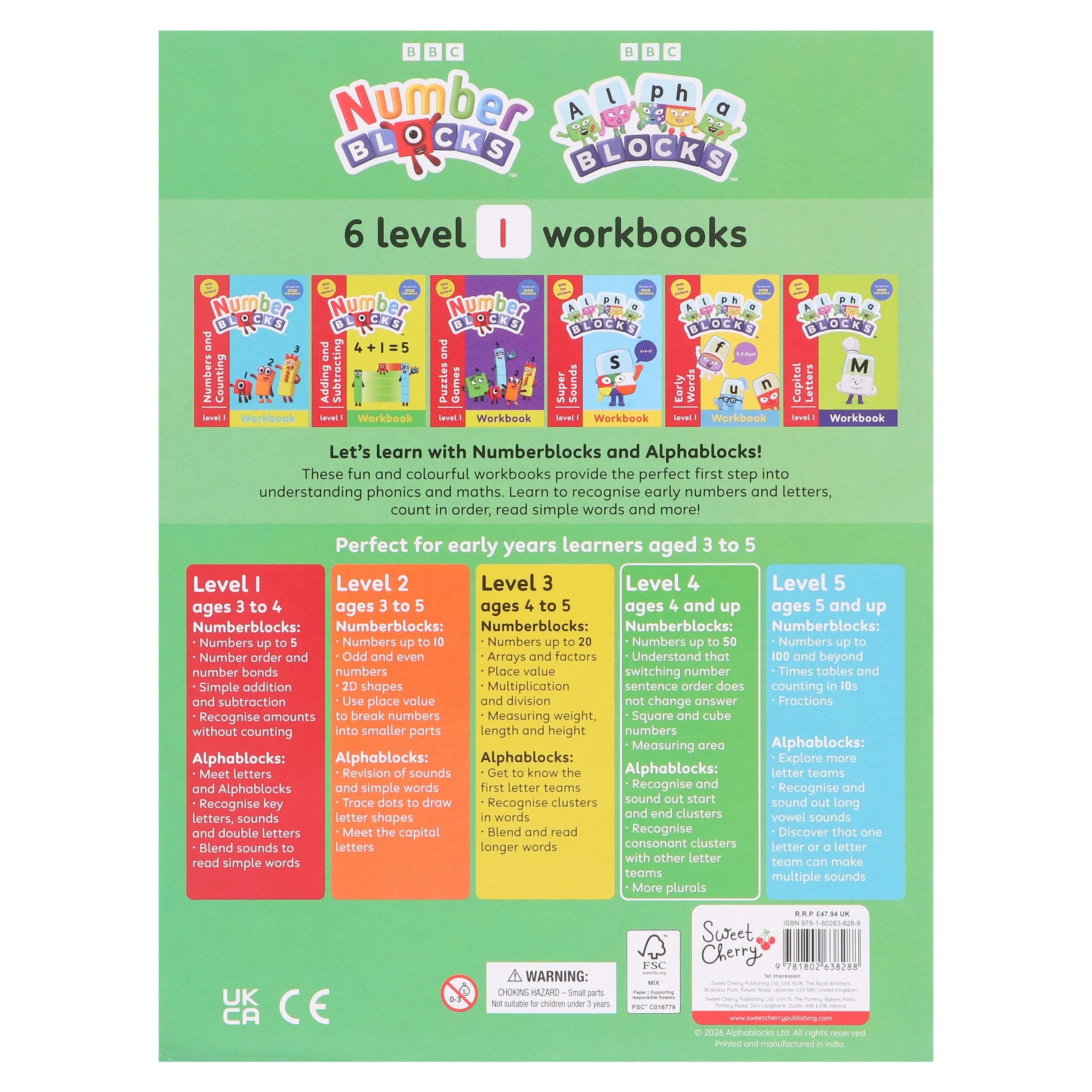 Numberblocks and Alphablocks Red Level 1 Collection 6 Workbooks Set With Fun Stickers - Ages 3-5 - Paperback - Image 9