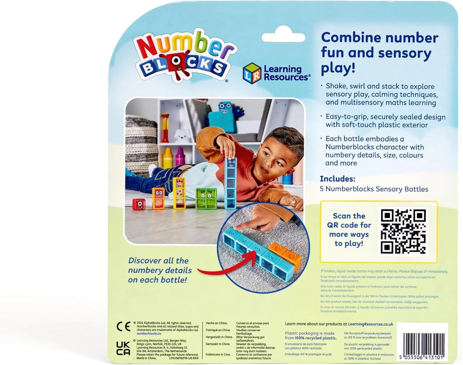 Numberblocks One to Five Sensory Bottles by Learning Resources - Ages 3 Years+ - Educational Toy - Image 2