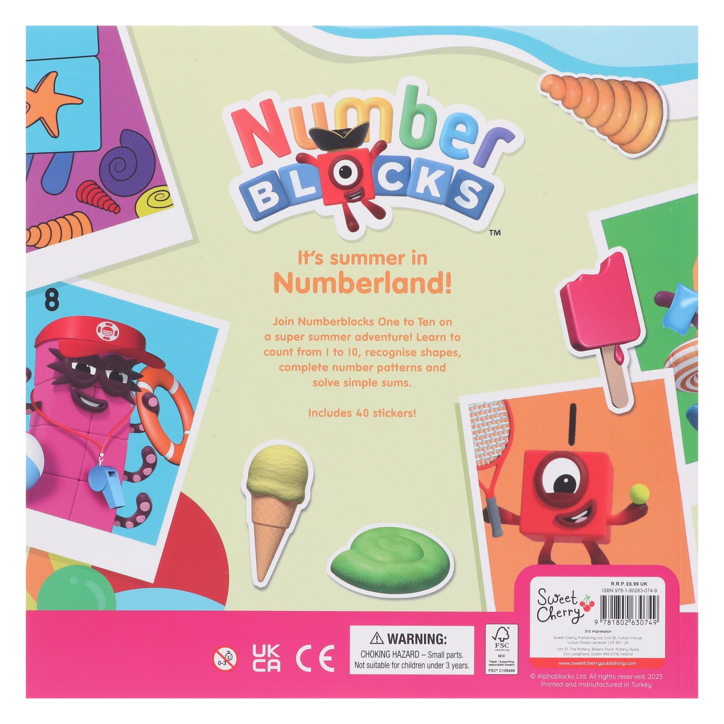 Numberblocks Summer Fun: A Sticker Activity Book - Quizzes, Puzzles, Fun Games - Ages 3-6 - Paperback - Image 3