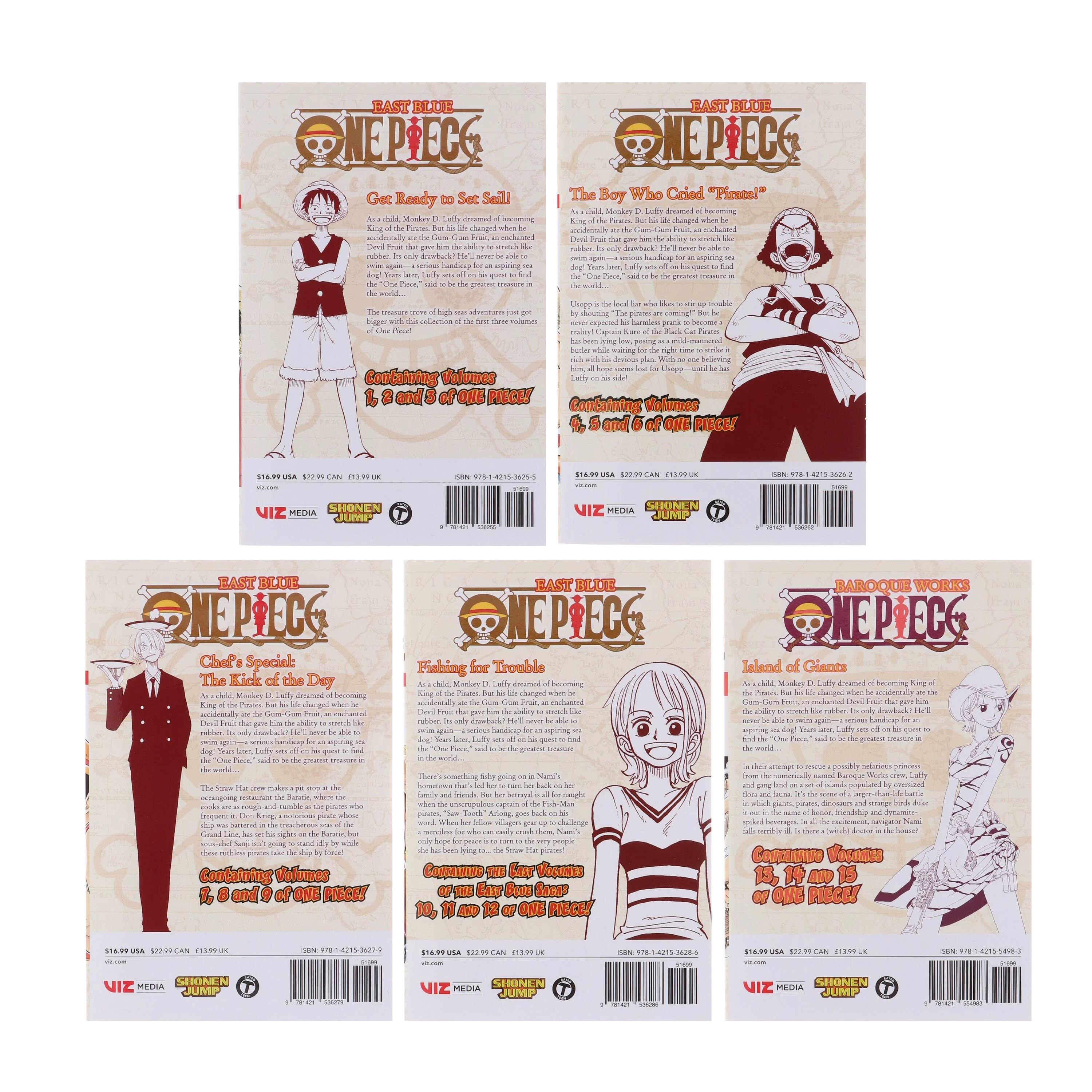 One Piece (Omnibus 3-in-1 Edition) (Volume 1-15) by Eiichiro Oda 5 Books Collection Set - Ages 14+ - Paperback - Image 3