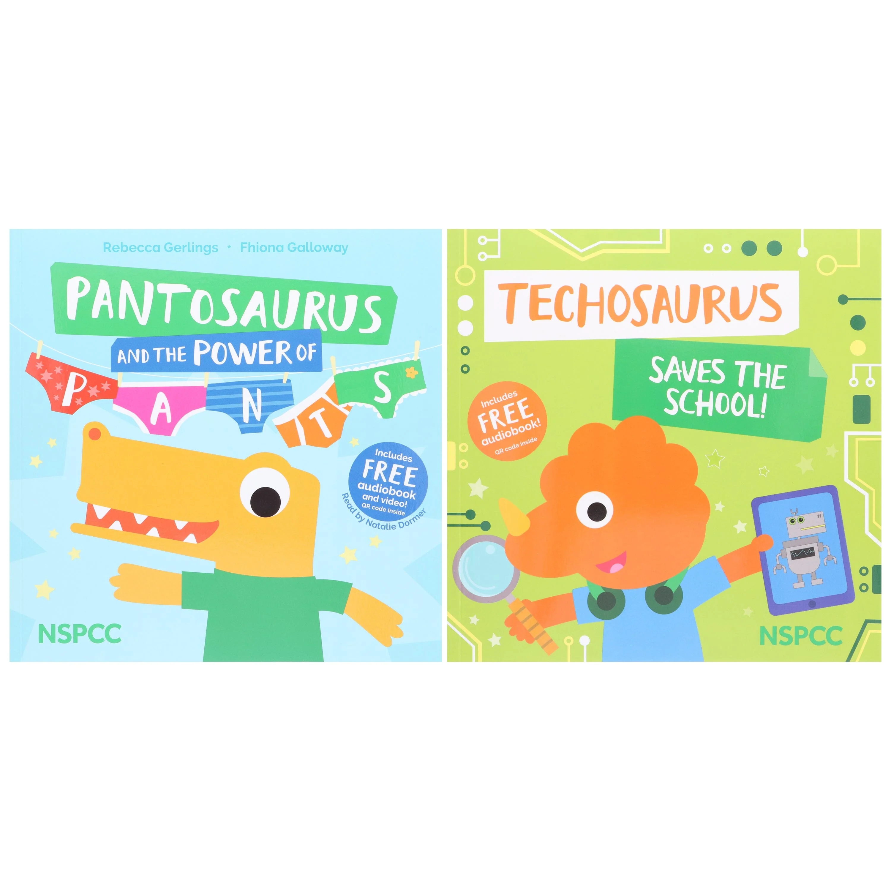 Pantosaurus and the Power of Pants & Techosaurus Saves the School! 2 Picture Books Collection Set With Pterodactyl Dinosaur Costume - Image 3