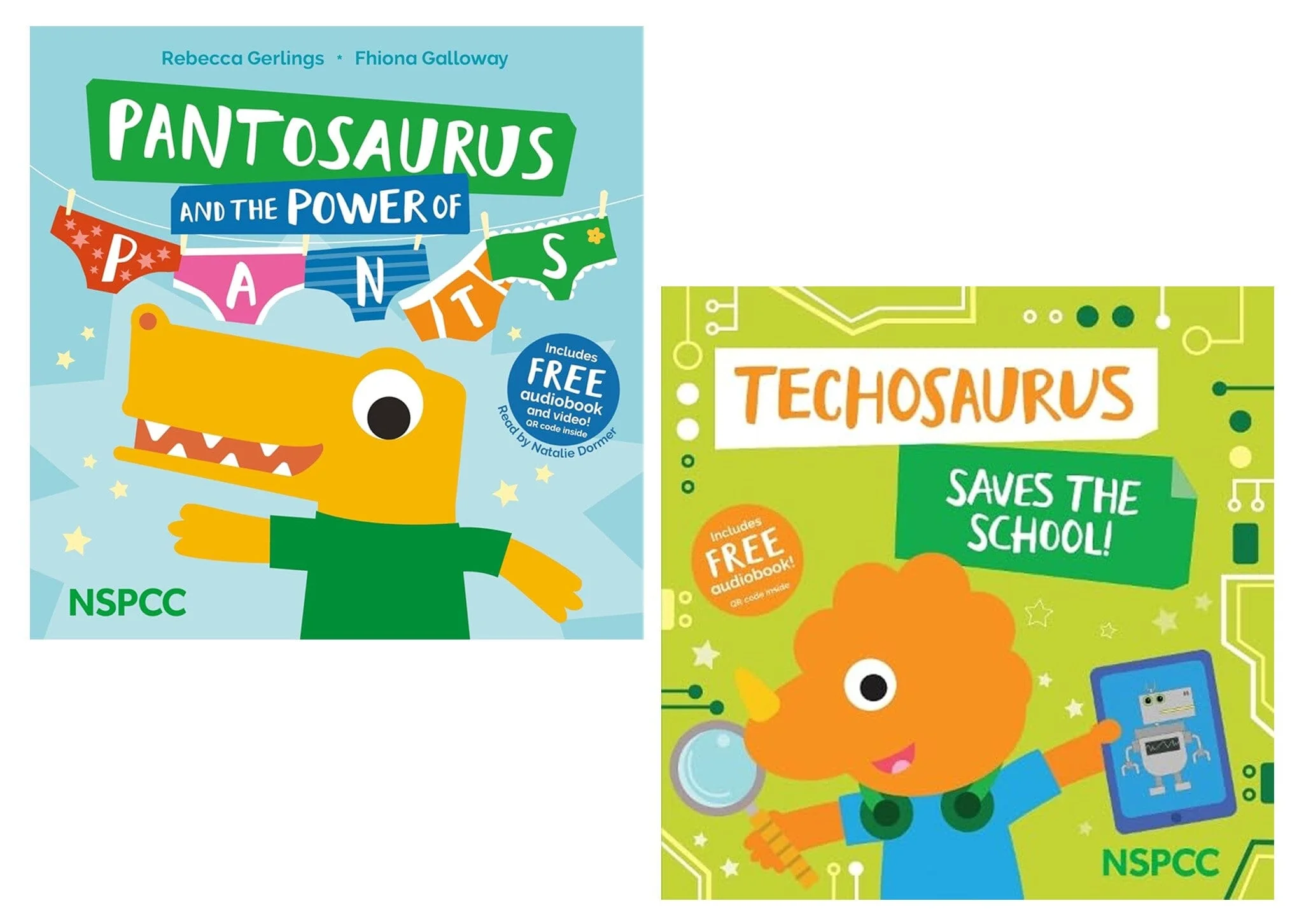 Pantosaurus and the Power of Pants & Techosaurus Saves the School! 2 Picture Books Collection Set With Pterodactyl Dinosaur Costume - Image 4