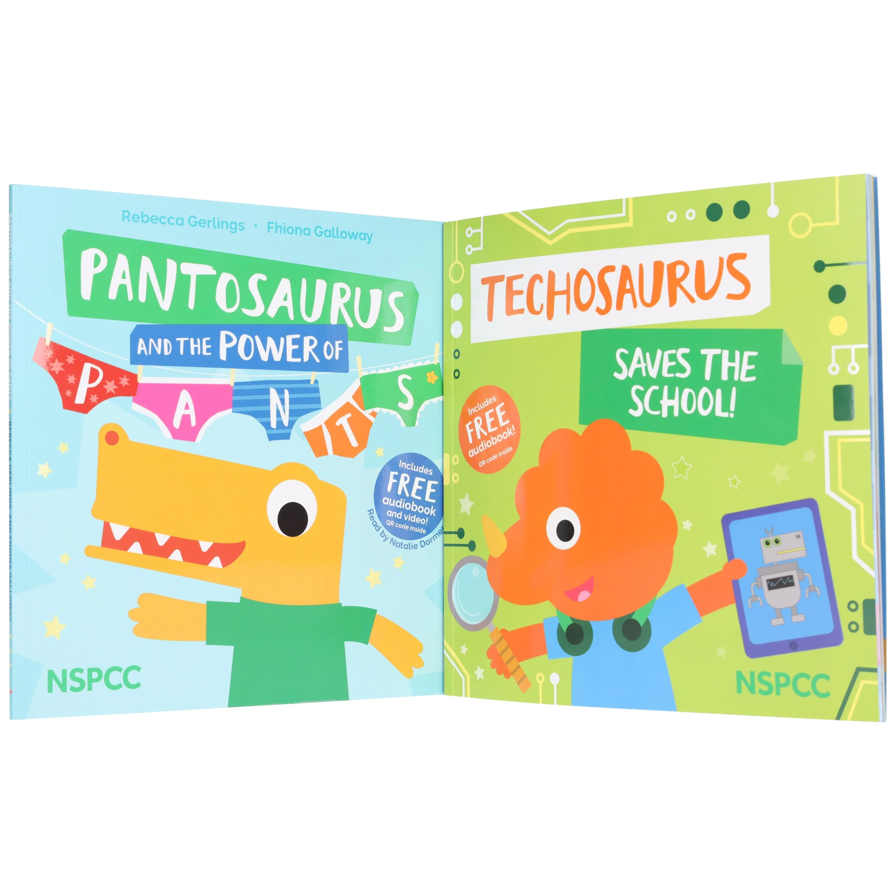 Pantosaurus and the Power of Pants & Techosaurus Saves the School! 2 Picture Books Collection Set With Pterodactyl Dinosaur Costume - Image 5