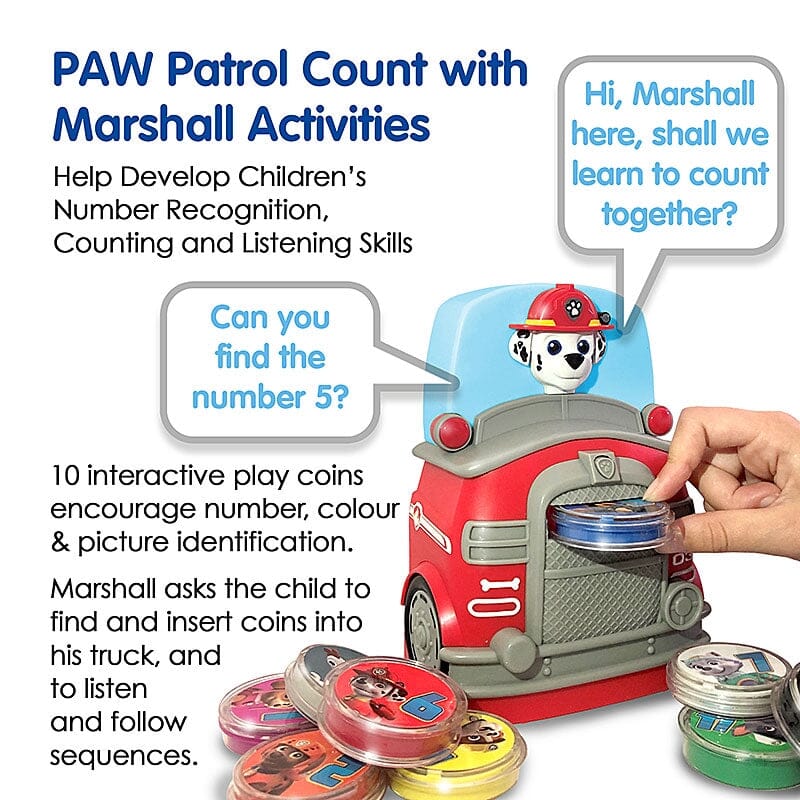 Paw Patrol Count With Marshall: Includes 10 Colour, Number And Object Coins - Ages 3+ - Educational Toy - Image 6