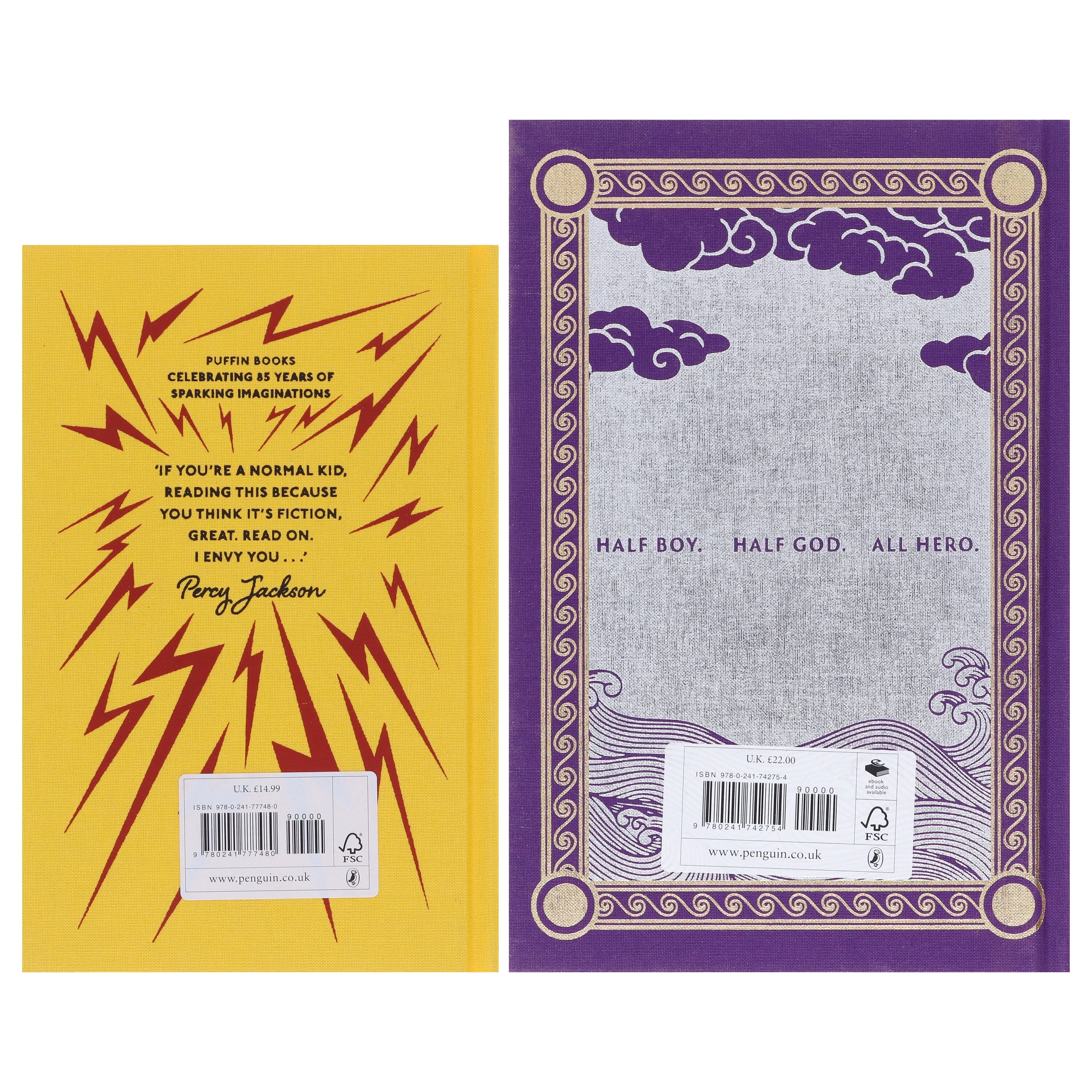 Percy Jackson and the Olympians (Puffin 85th Anniversary Clothbound Collection) by Rick Riordan 2 Books Collector's Edition Set - Ages 9+ - Hardback - Image 3