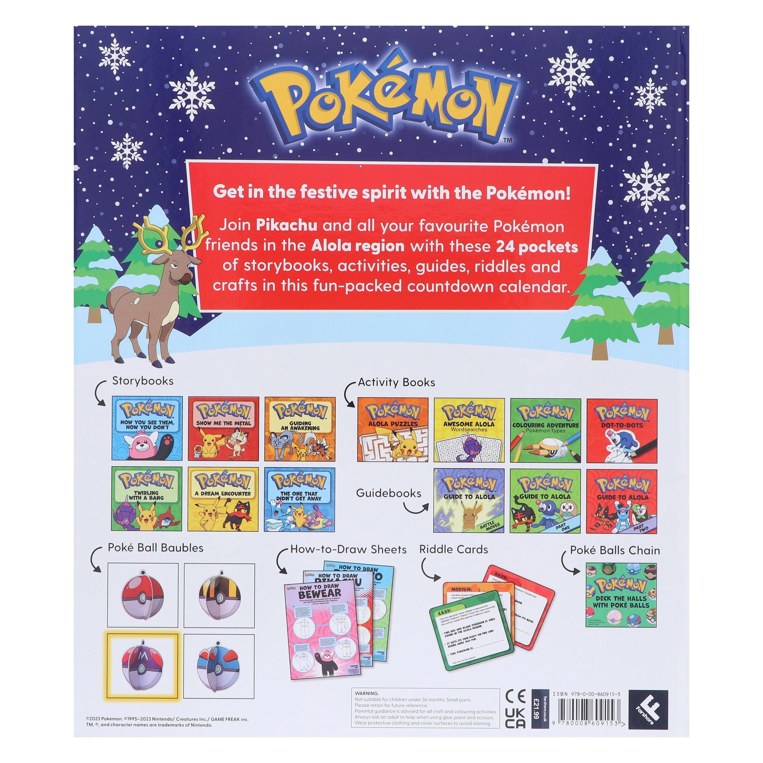 Pokemon: Festive Calendar: A Festive Collection of 24 Books! Activities and Surprises! - Ages 6+ - Hardback - Image 3