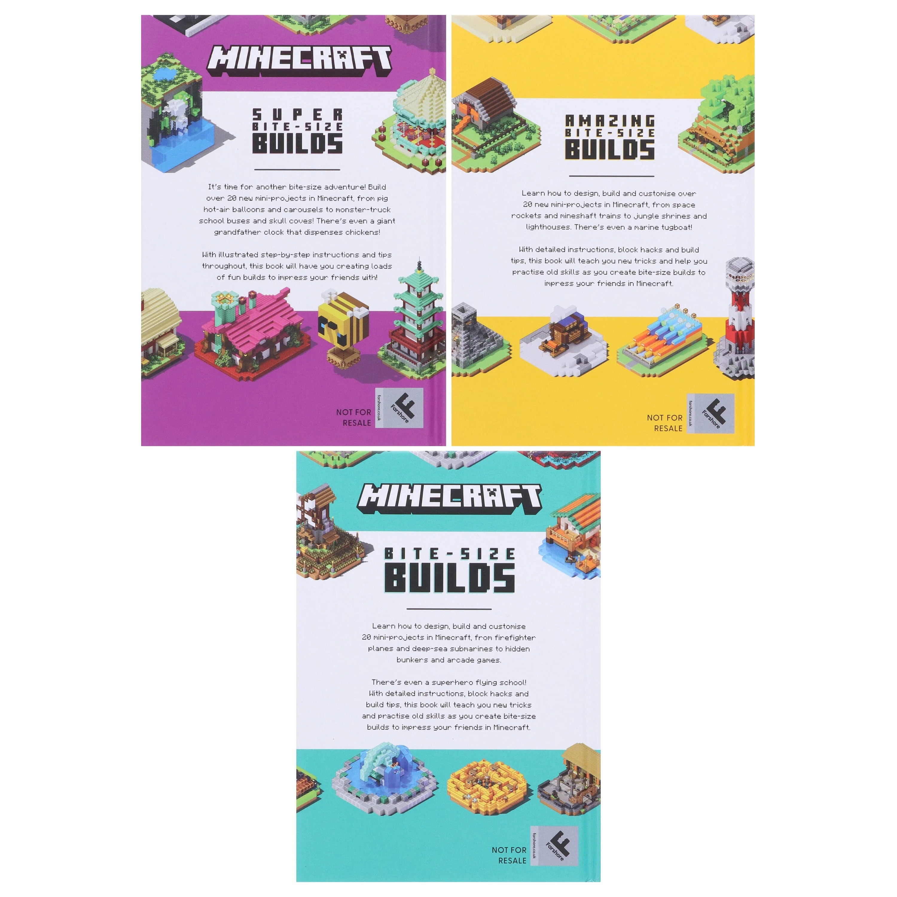 Minecraft Bite-Size Builds by Mojang AB 3 Books Collection Box Set - Ages 7+ - Hardback - Image 3