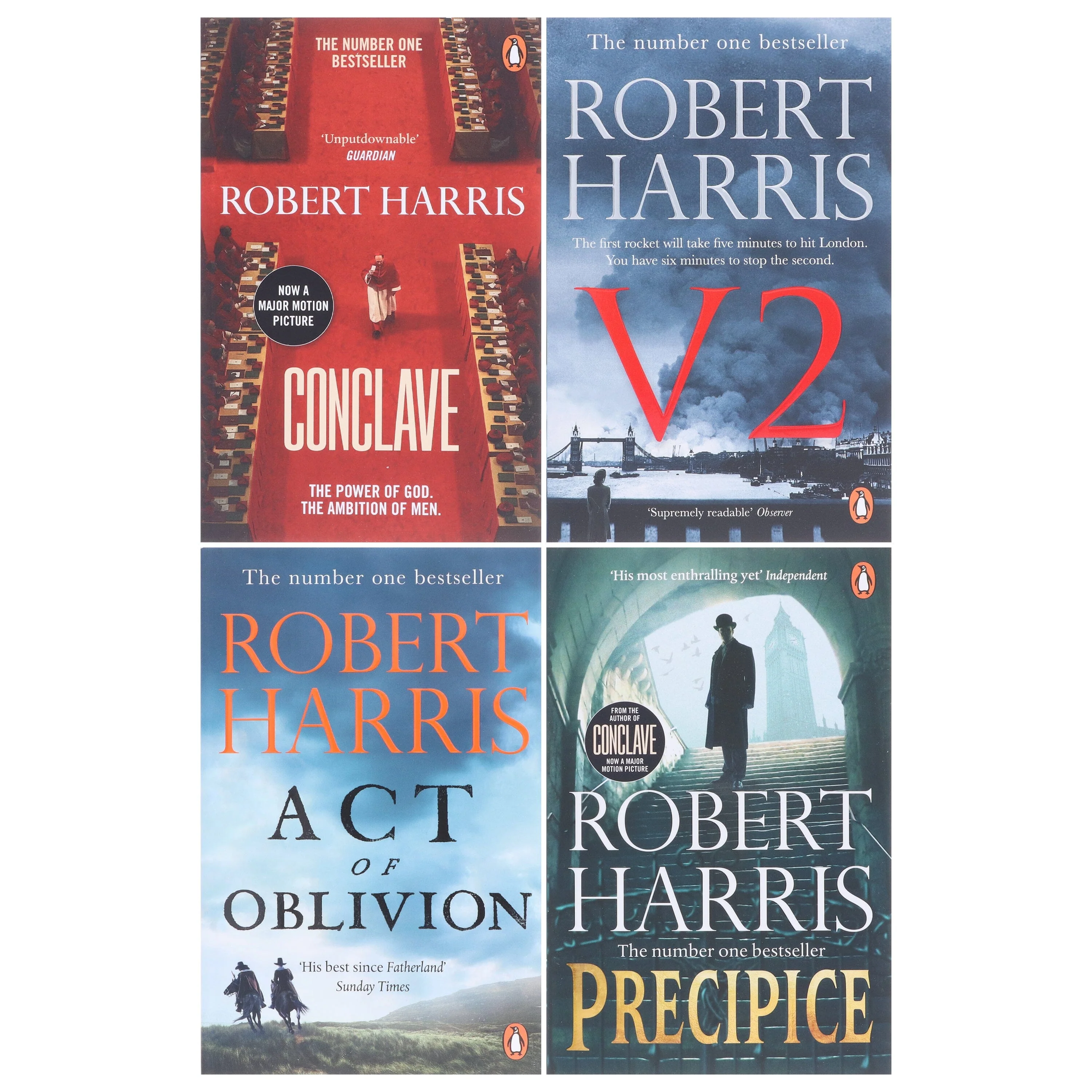 Robert Harris Collection (Conclave,V2, Act of Oblivion & Precipice) 4 Books Set - Fiction - Paperback - Image 2