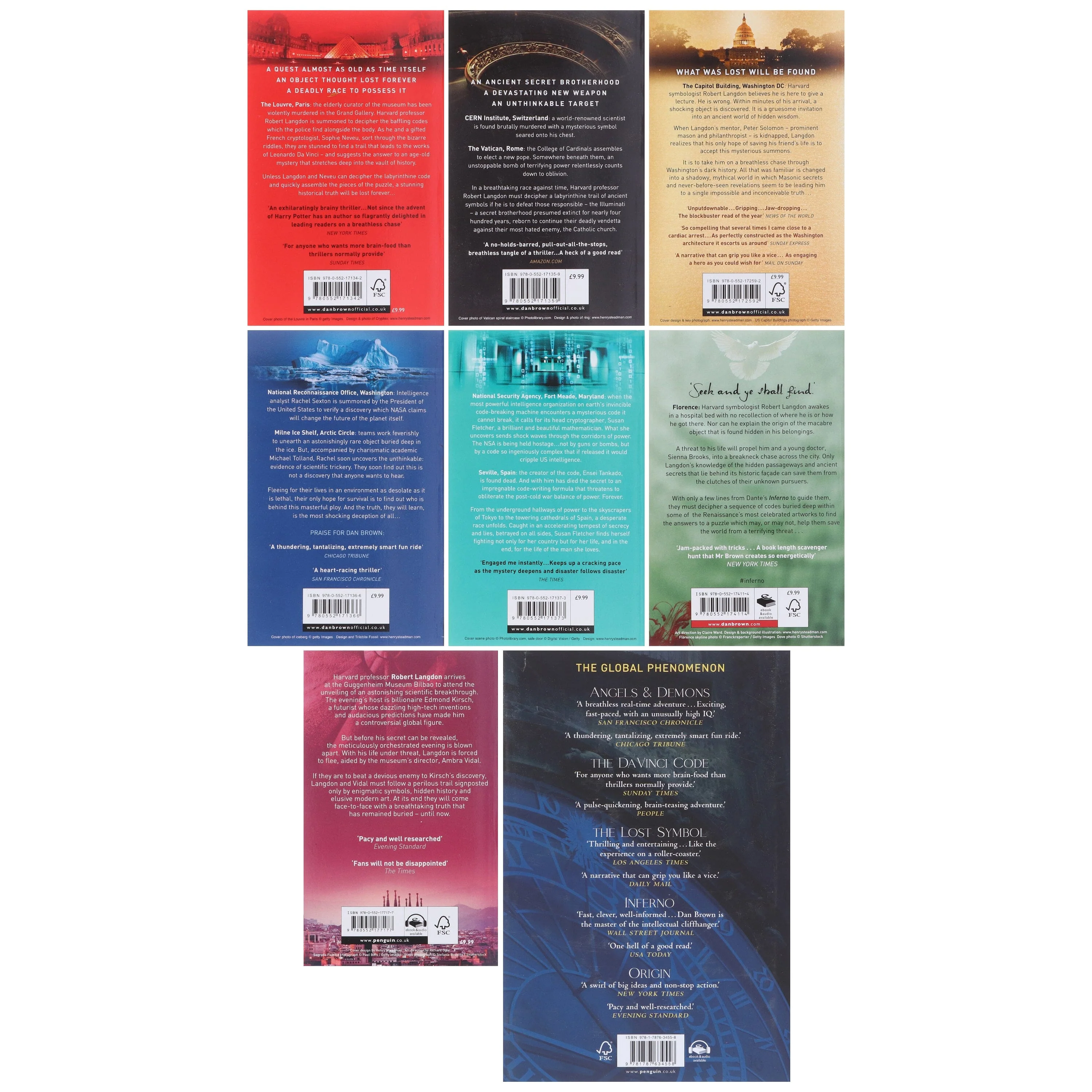 Robert Langdon Series by Dan Brown 8 Books Collection Set - Fiction - Paperback/Hardback - Image 3