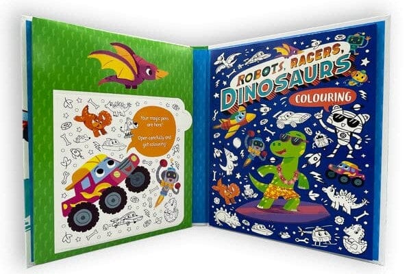 Robots, Racers, Dinosaurs Colouring Book With Pen Set by Igloo - Ages 3-6 - Paperback - Image 3
