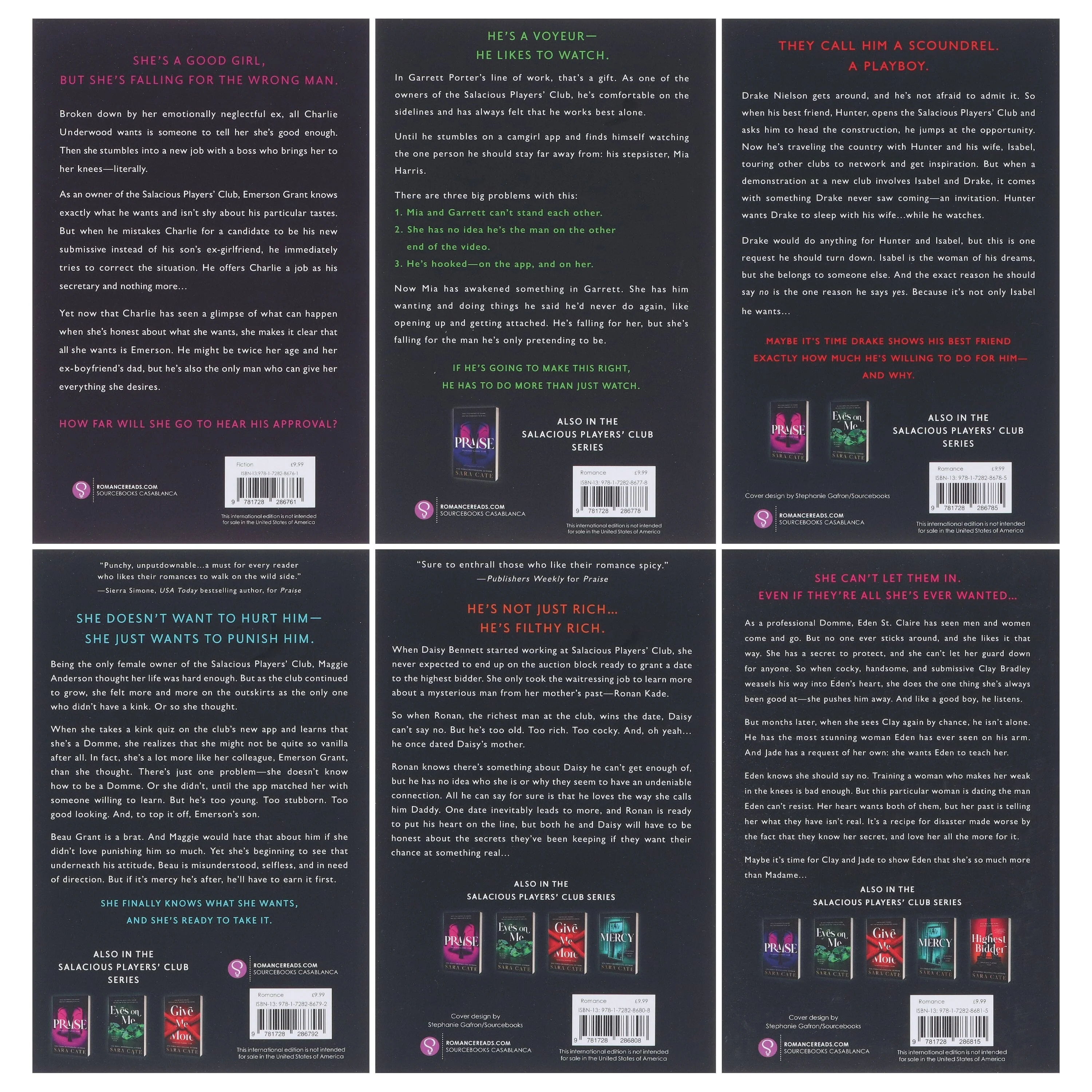 Salacious Players' Club Series By Sara Cate 6 Books Collection Set - Fiction - Paperback - Image 3