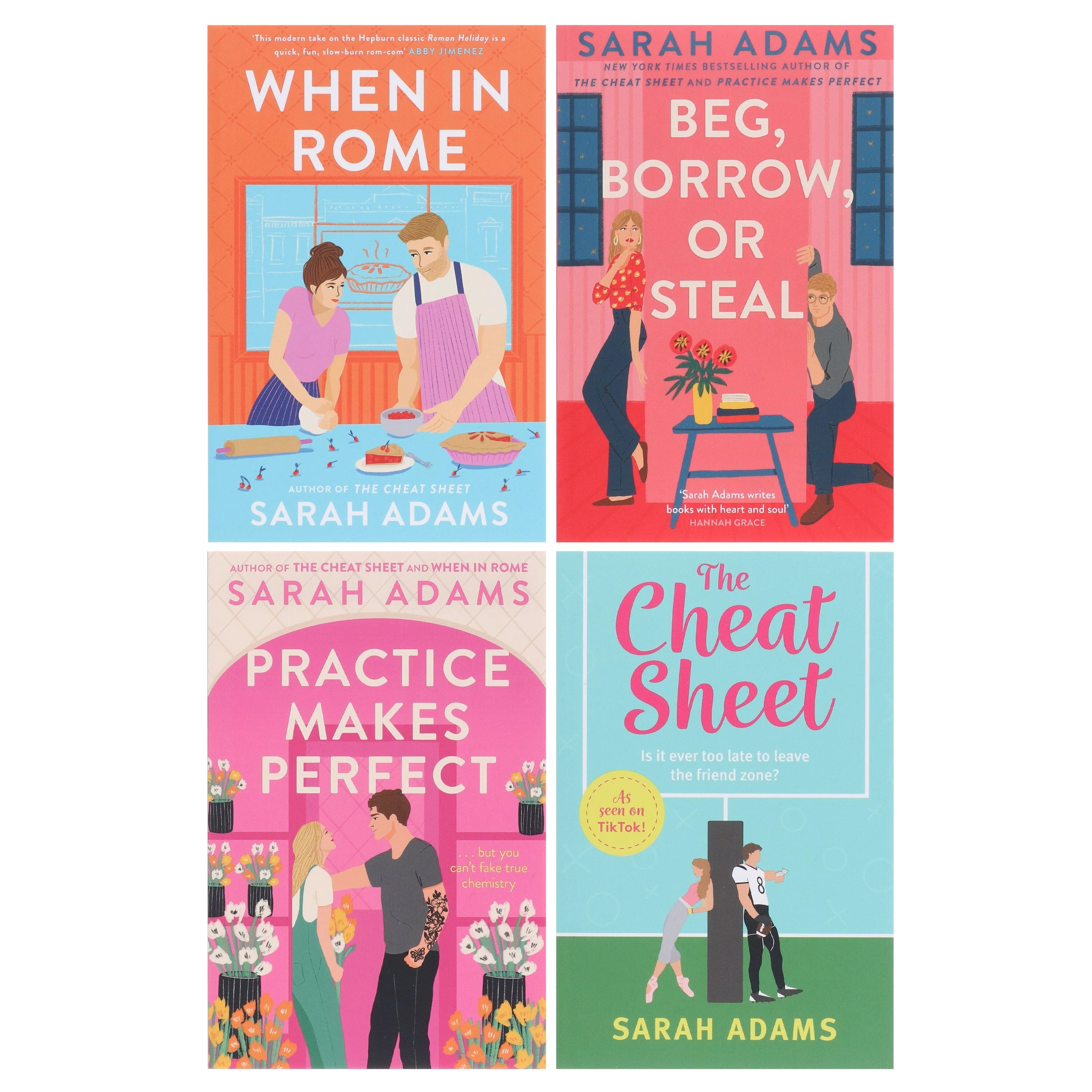 Sarah Adams Collection (The Cheat Sheet, When in Rome, Practice Makes Perfect & Beg, Borrow, or Steal) 4 Books Set - Fiction - Paperback - Image 2