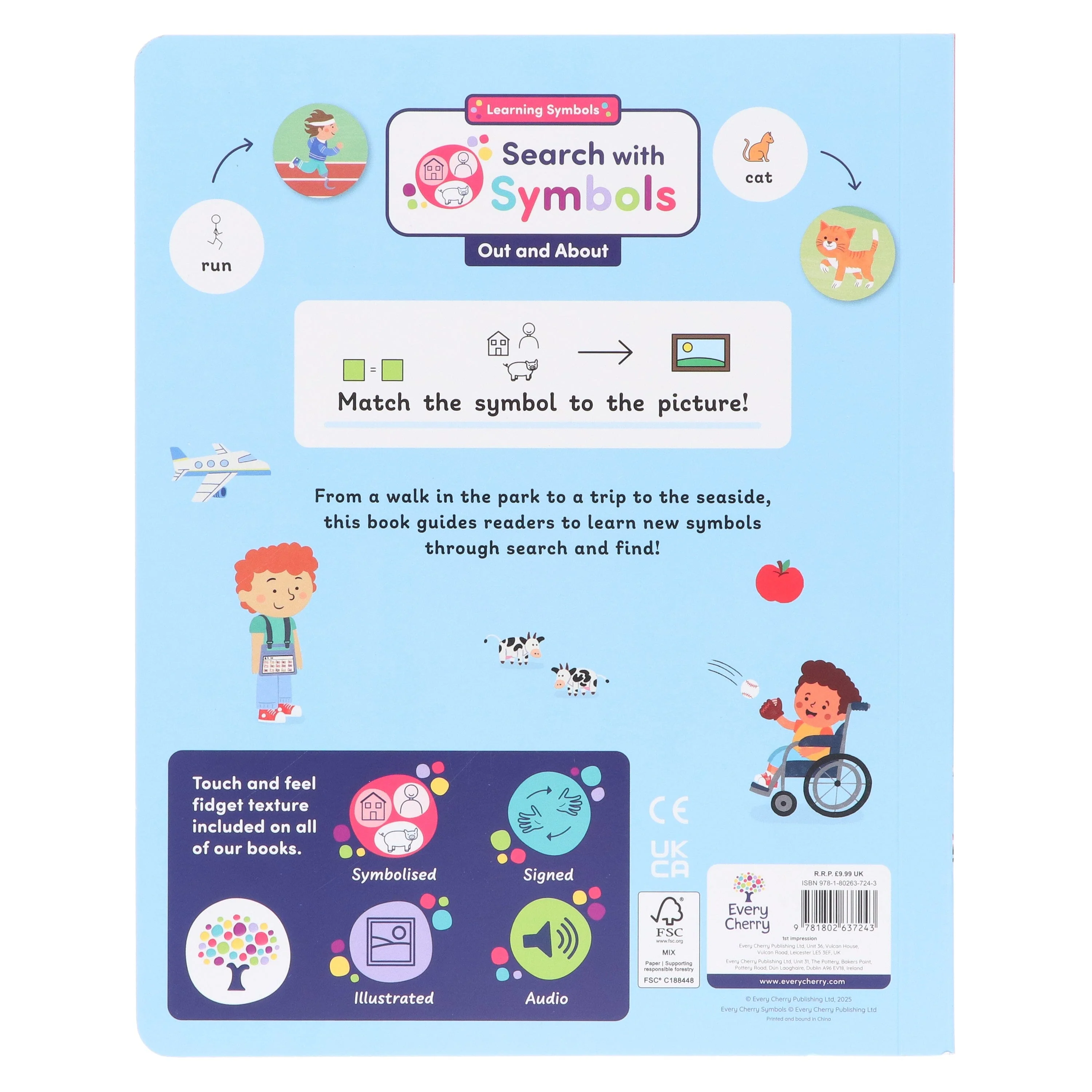 Search with Symbols: Out and About by Every Cherry Publishing (Includes Free Signing Video with Audio)- Ages 3+ - Board Book - Image 3