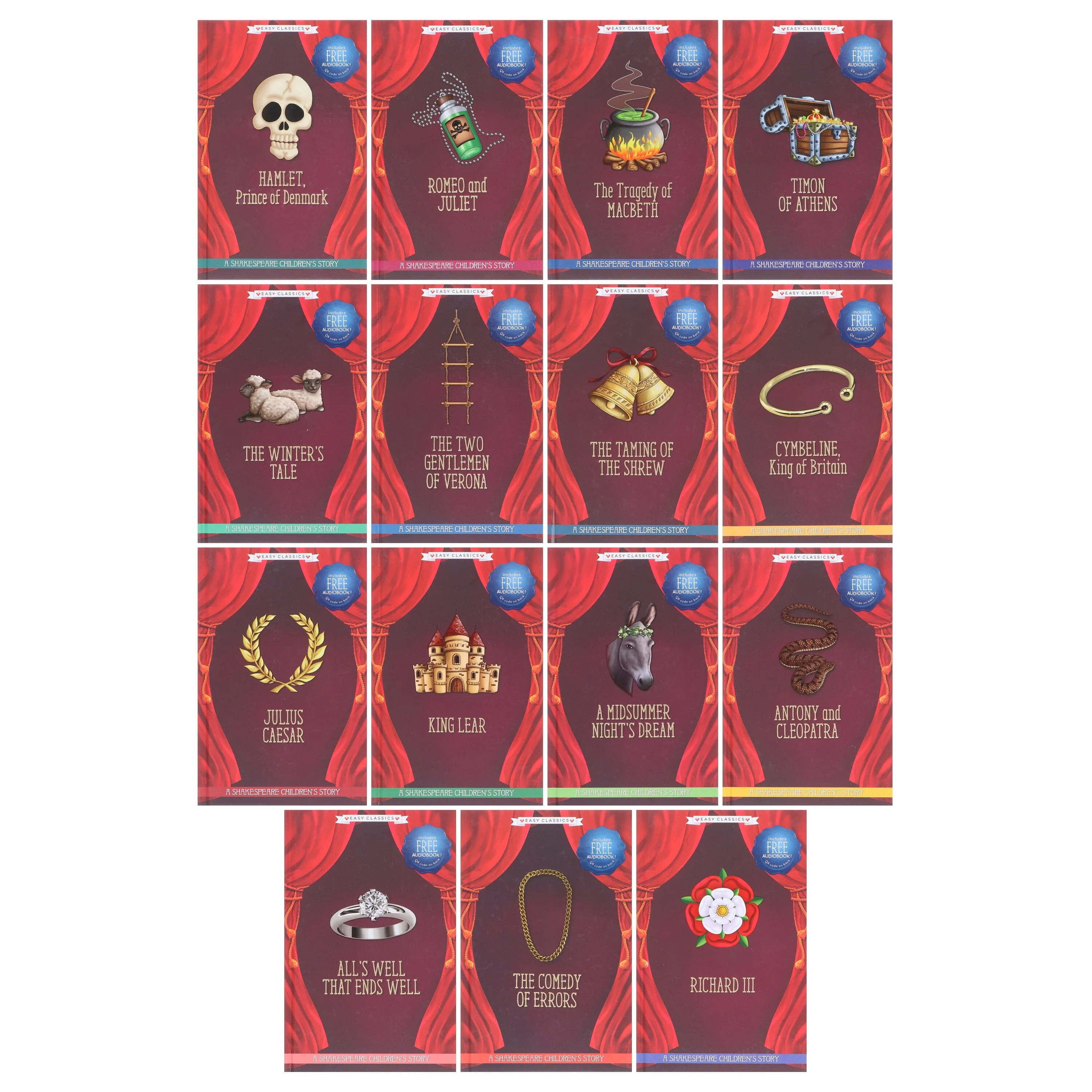 A Shakespeare Easy Classics Children's Stories 15 Books Collection Set With Free Audiobook! - Ages 7+ - Hardback - Image 2