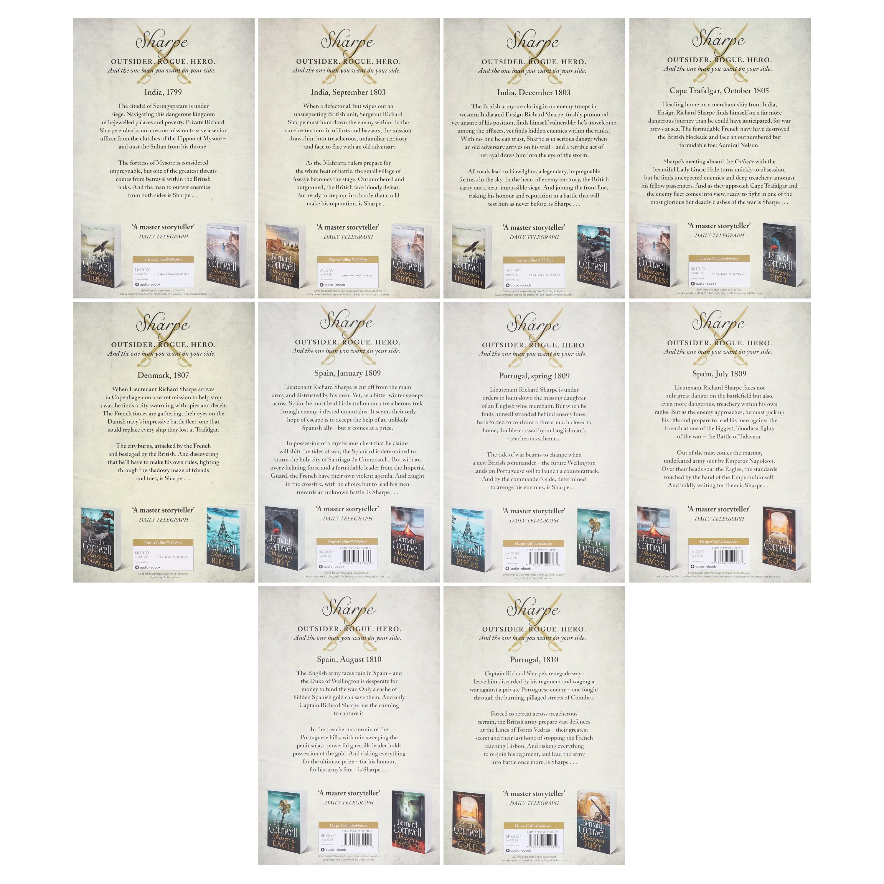 Sharpe Series (Book 1-10) by Bernard Cornwell: 10 Books Collection Set - Fiction - Paperback - Image 3