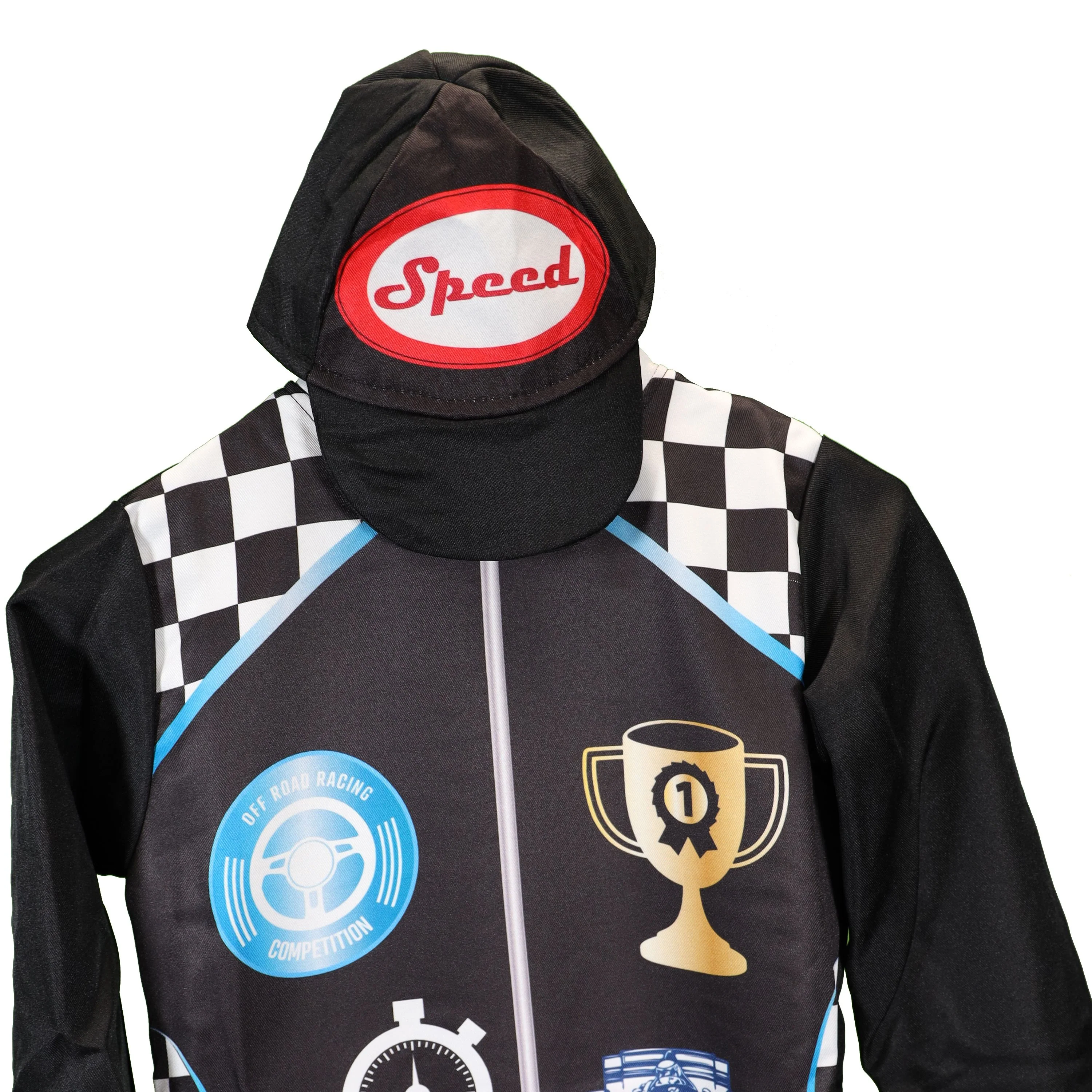 Smiffys Racing Driver Costume with Jumpsuit & Cap, Boys Fancy Dress, Child Dress Up Costumes - Image 5
