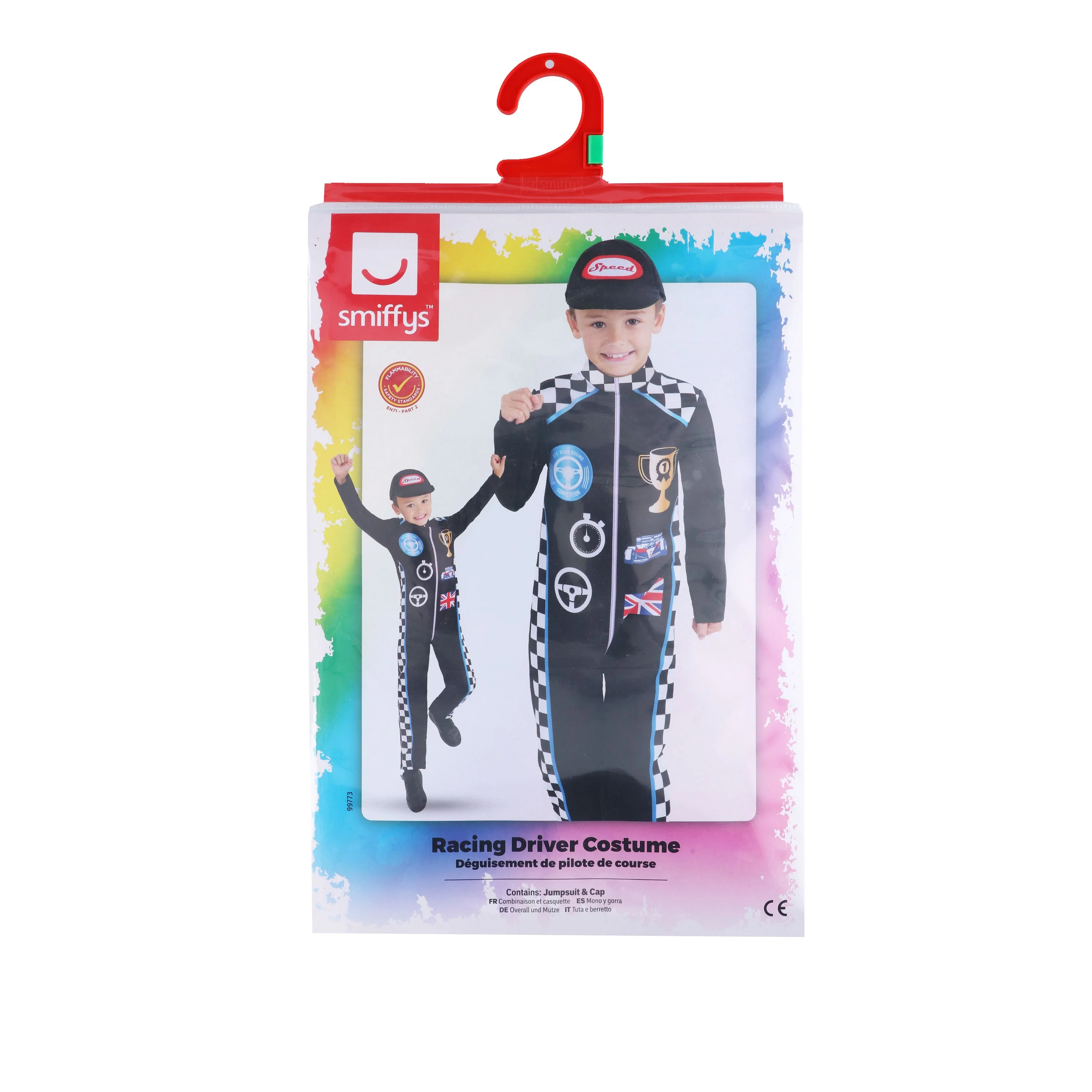 Smiffys Racing Driver Costume with Jumpsuit & Cap, Boys Fancy Dress, Child Dress Up Costumes - Image 6