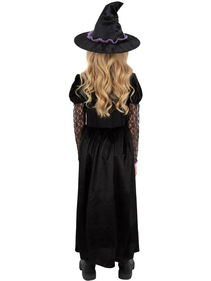 Smiffys Witch from the West Costume with Dress and Hat Kid’s Black Gothic Witch Fancy Dress Outfit - Image 4