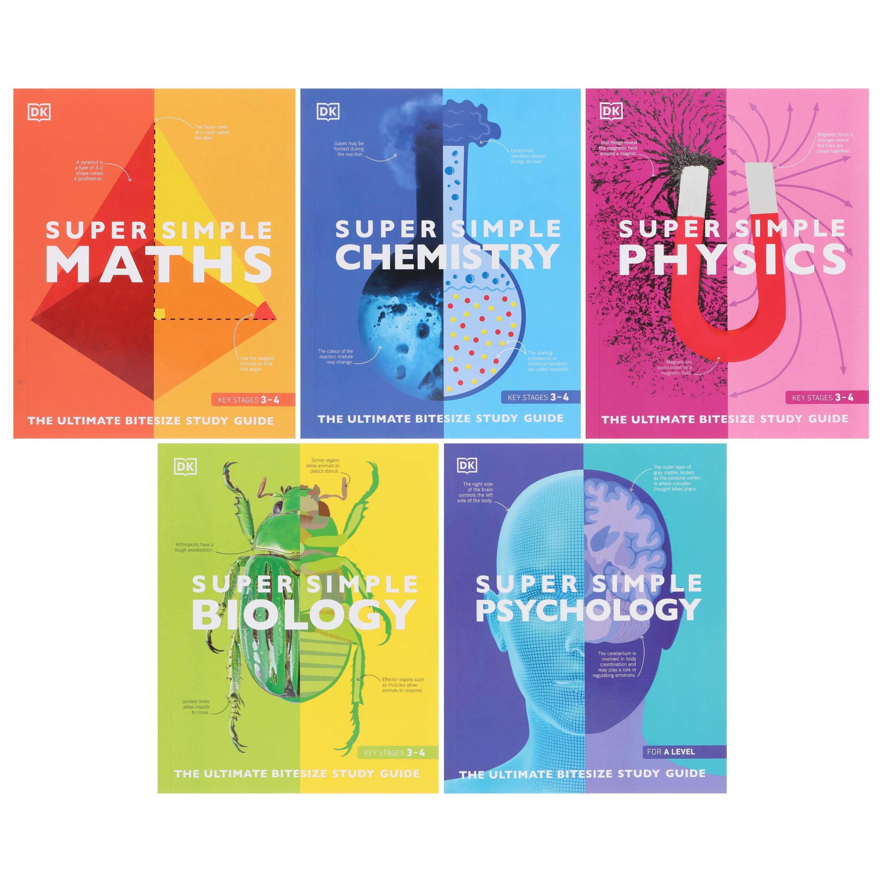 Super Simple: Maths, Chemistry, Physics, Biology & Psychology The Ultimate Bitesize Study Guide 5 Books Collection Set - Non Fiction - Paperback - Image 2