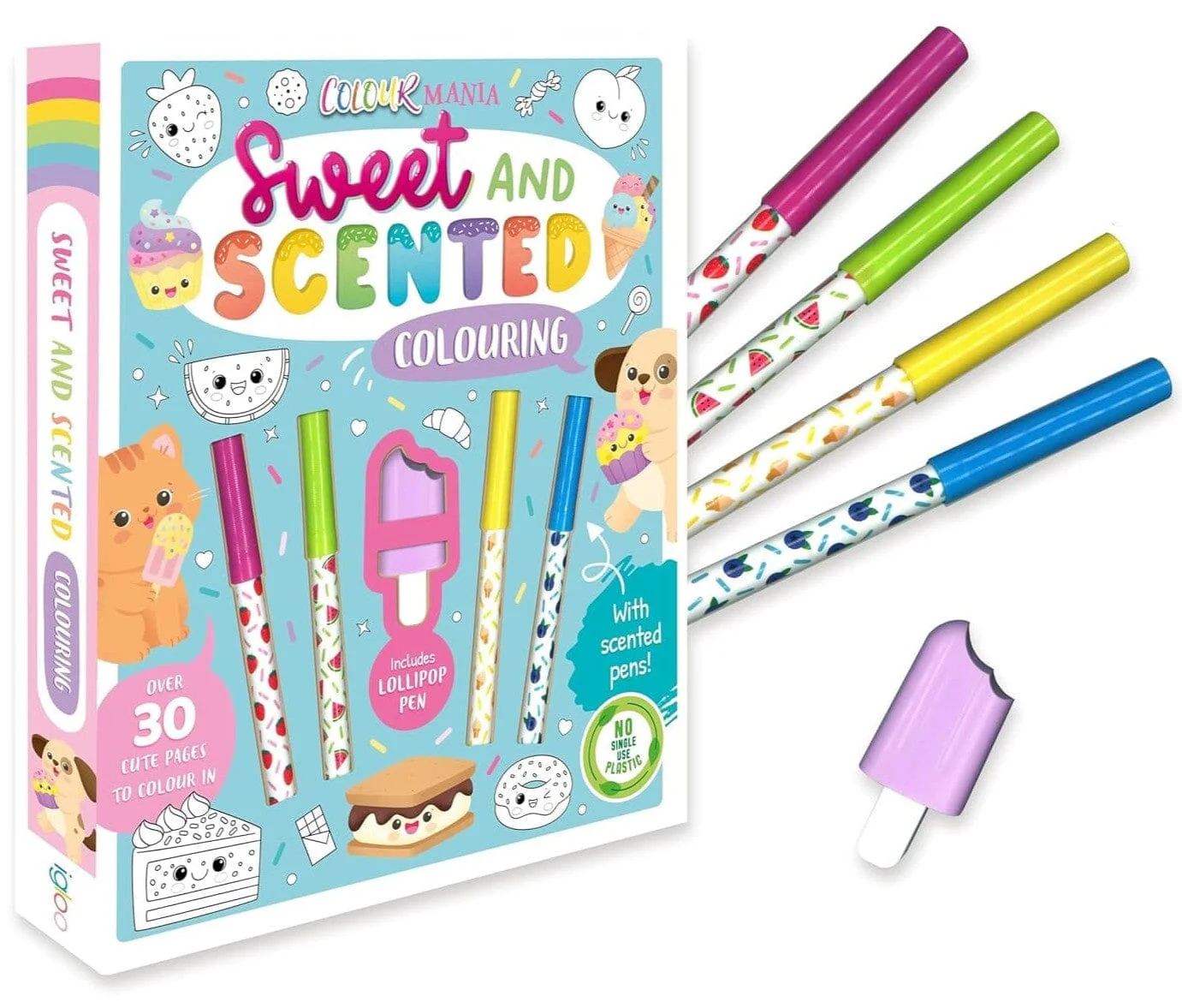 Sweet and Scented Colouring Book With Scented Pens (Includes Lollipop Pen) - Ages 3-6 - Paperback