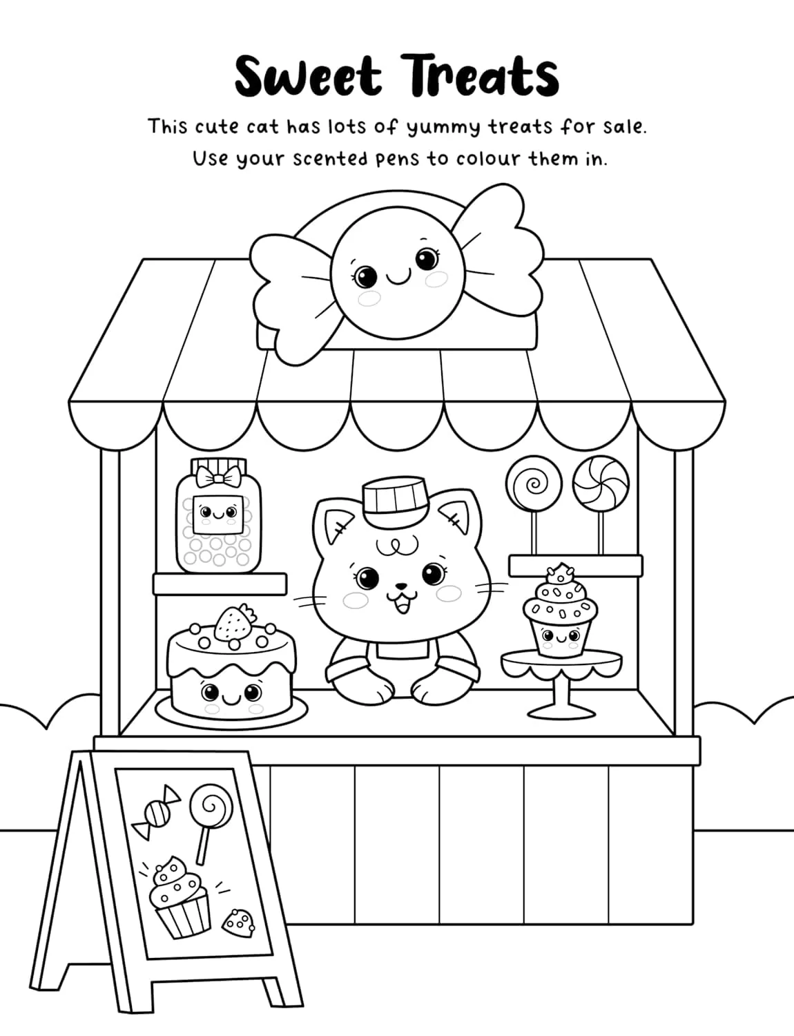 Sweet and Scented Colouring Book With Scented Pens (Includes Lollipop Pen) - Ages 3-6 - Paperback - Image 4