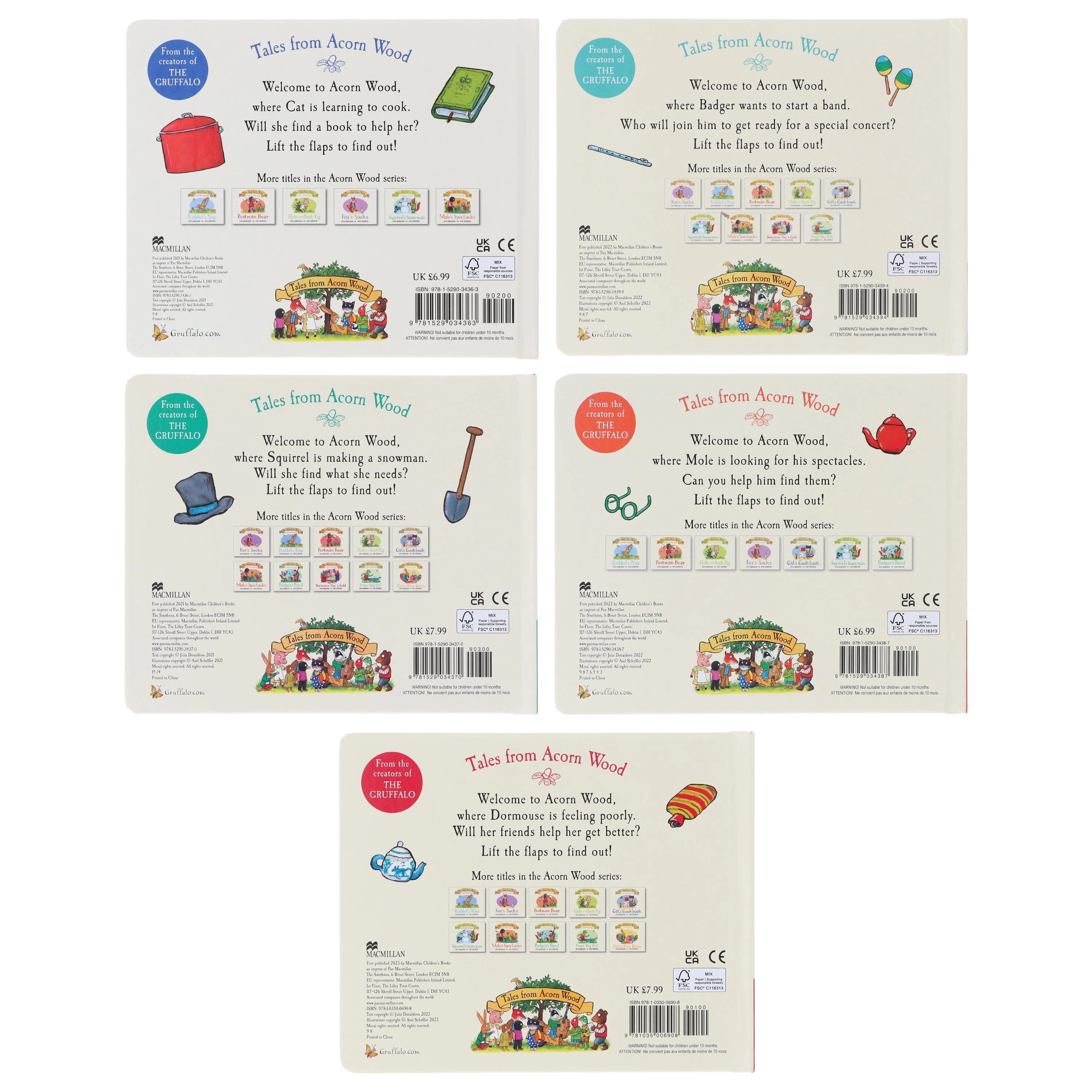 Tales From Acorn Wood by Julia Donaldson Illustrated 5 Books Collection Set (A Lift-the-flap Story) - Ages 2-5 - Board Book - Image 3