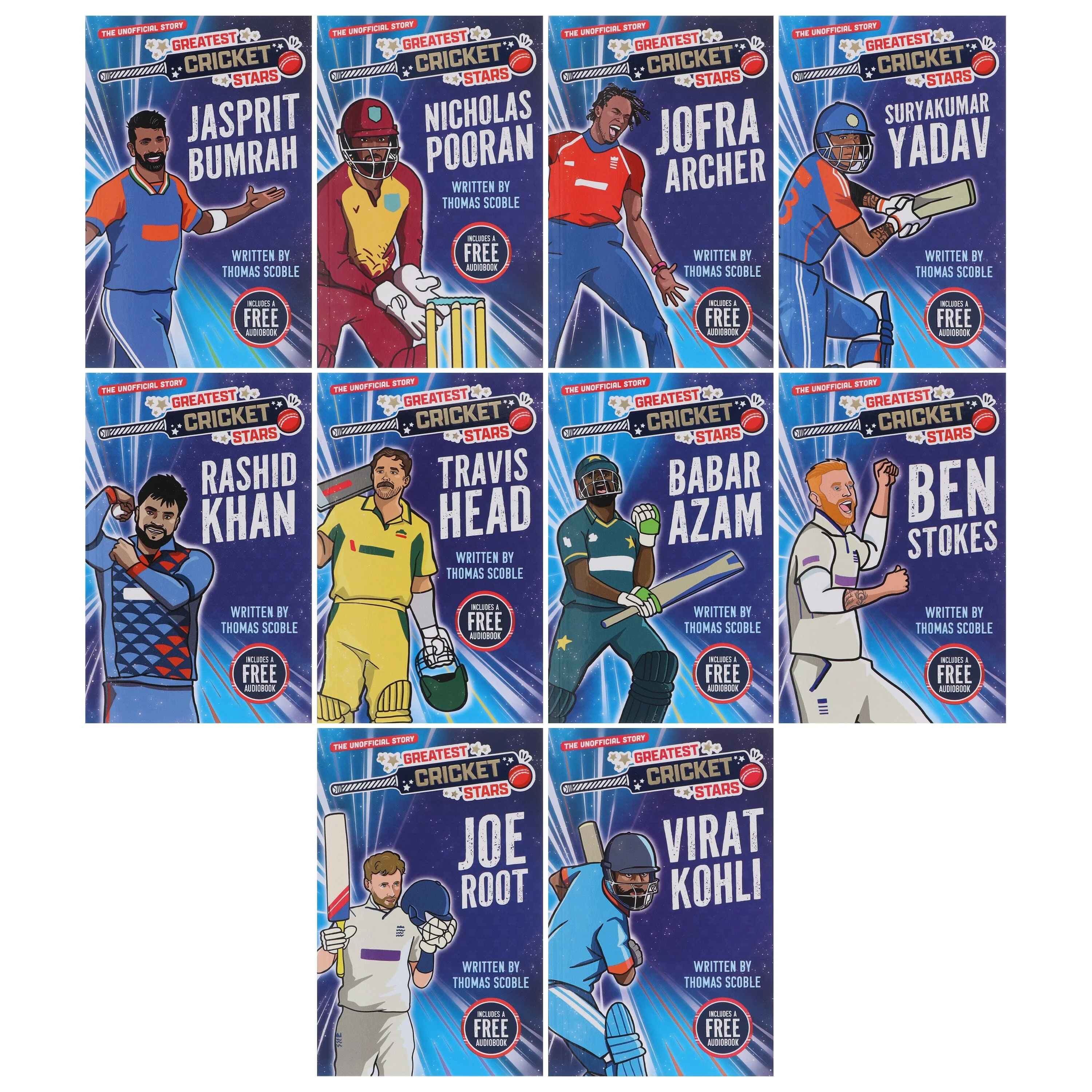 The Greatest Cricket Stars by Thomas Scoble 10 Books Collection Box Set (Includes Free Audiobooks)- Ages 7-9 - Paperback - Image 2