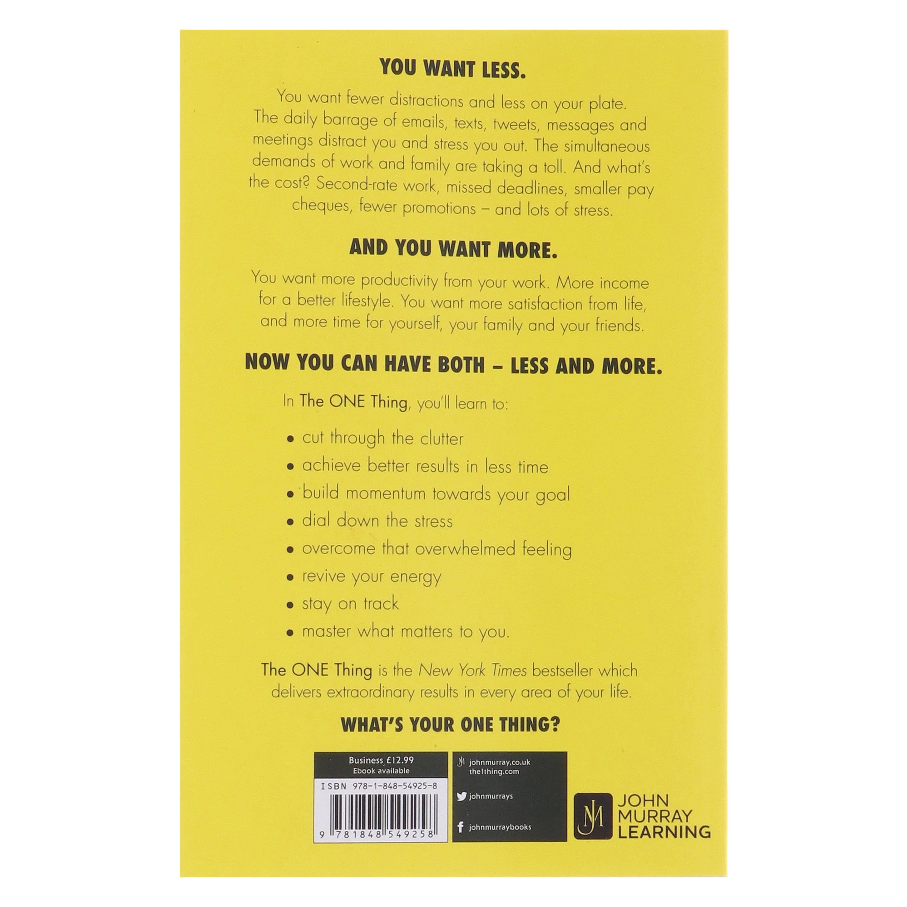 The One Thing: The Surprisingly Simple Truth Behind Extraordinary Results by Gary Keller & Jay Papasan - Non Fiction - Paperback - Image 3