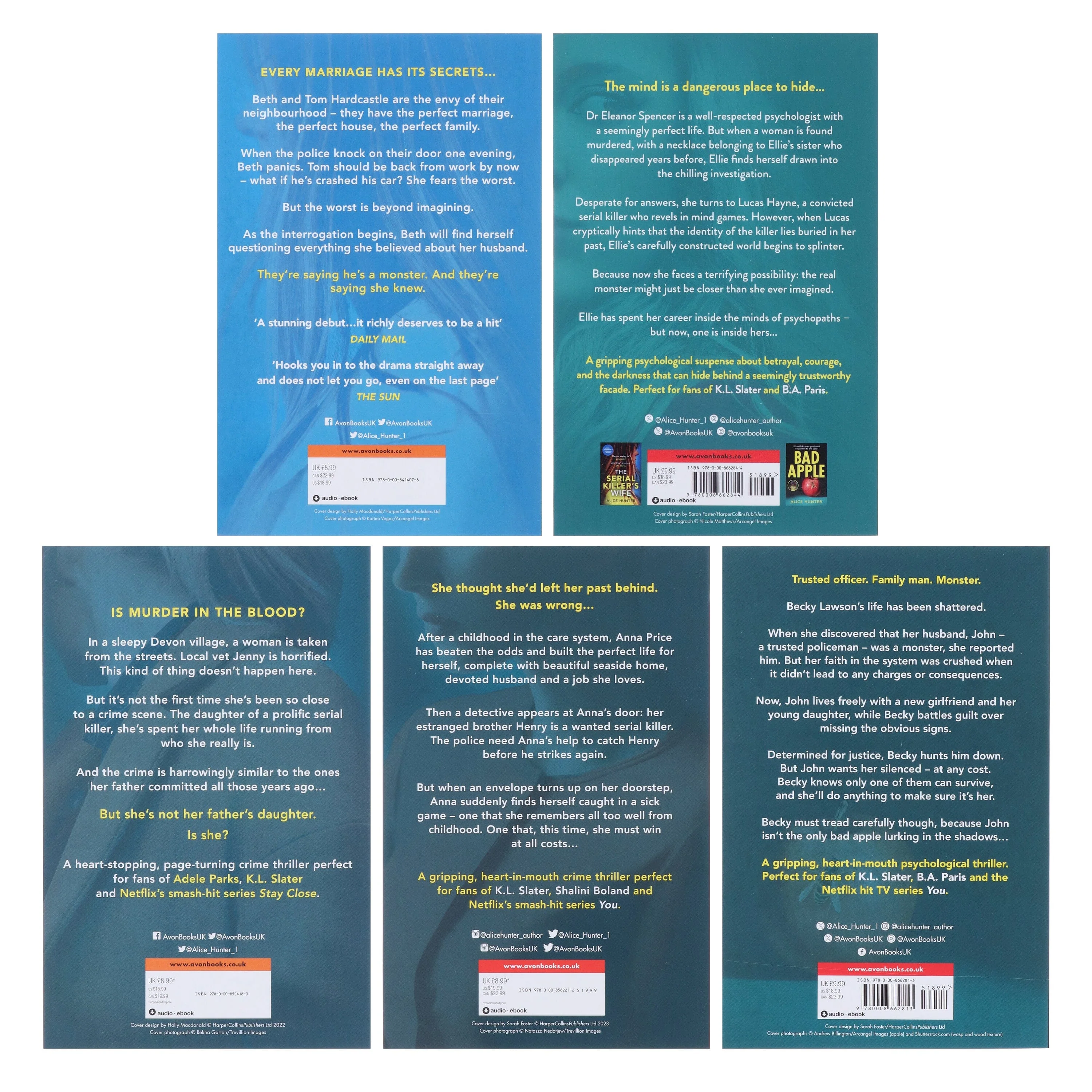 The Serial Killer Series By Alice Hunter 5 Books Collection Set - Fiction - Paperback - Image 3