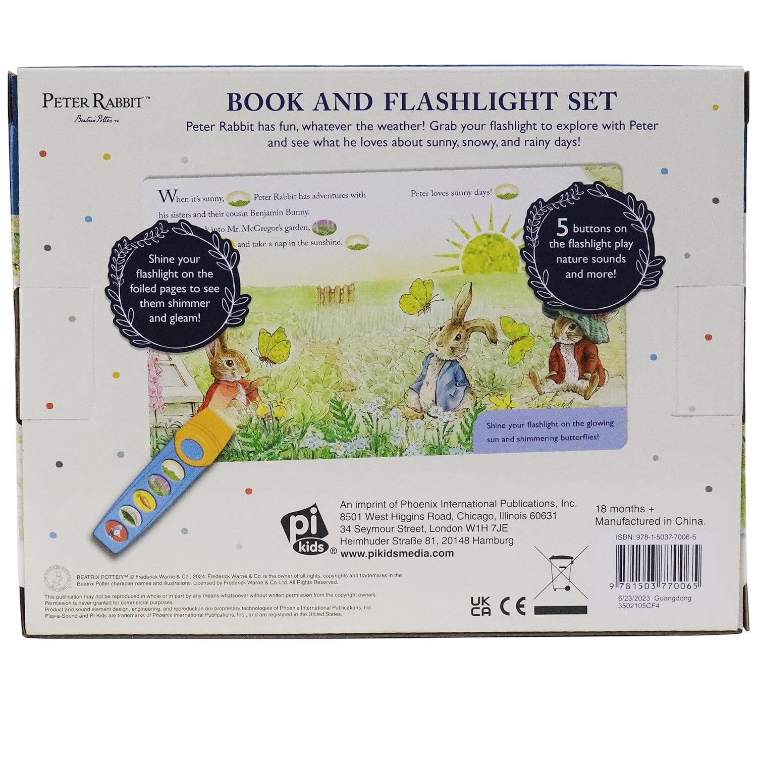 The World of Peter Rabbit: Let it Shine! Interactive Book and 5-Sound Flashlight Set - Ages 3-6 - Board Book - Image 3