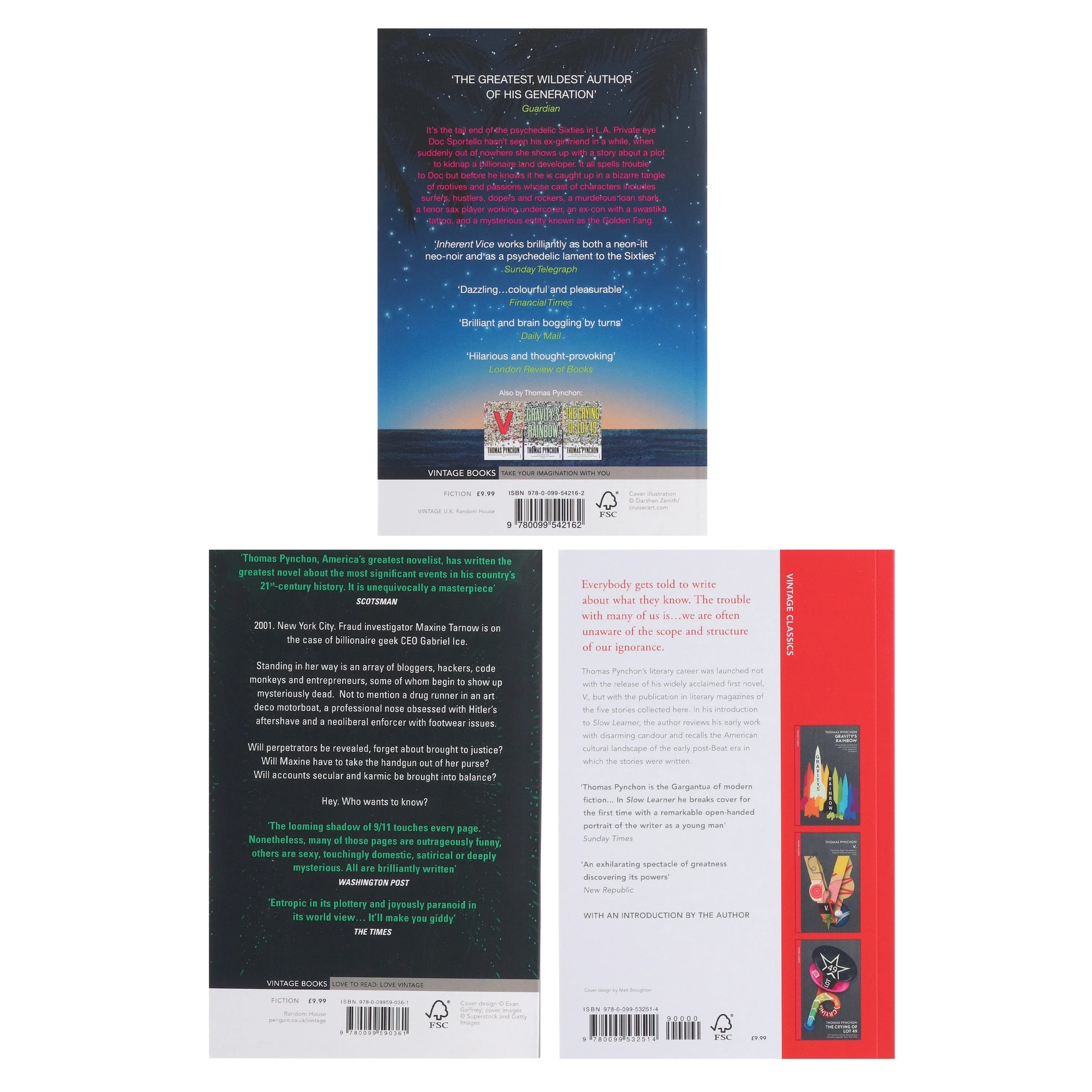 Thomas Pynchon Collection (Slow Learner, Inherent Vice & Bleeding Edge) 3 Books Set - Fiction - Paperback - Image 3