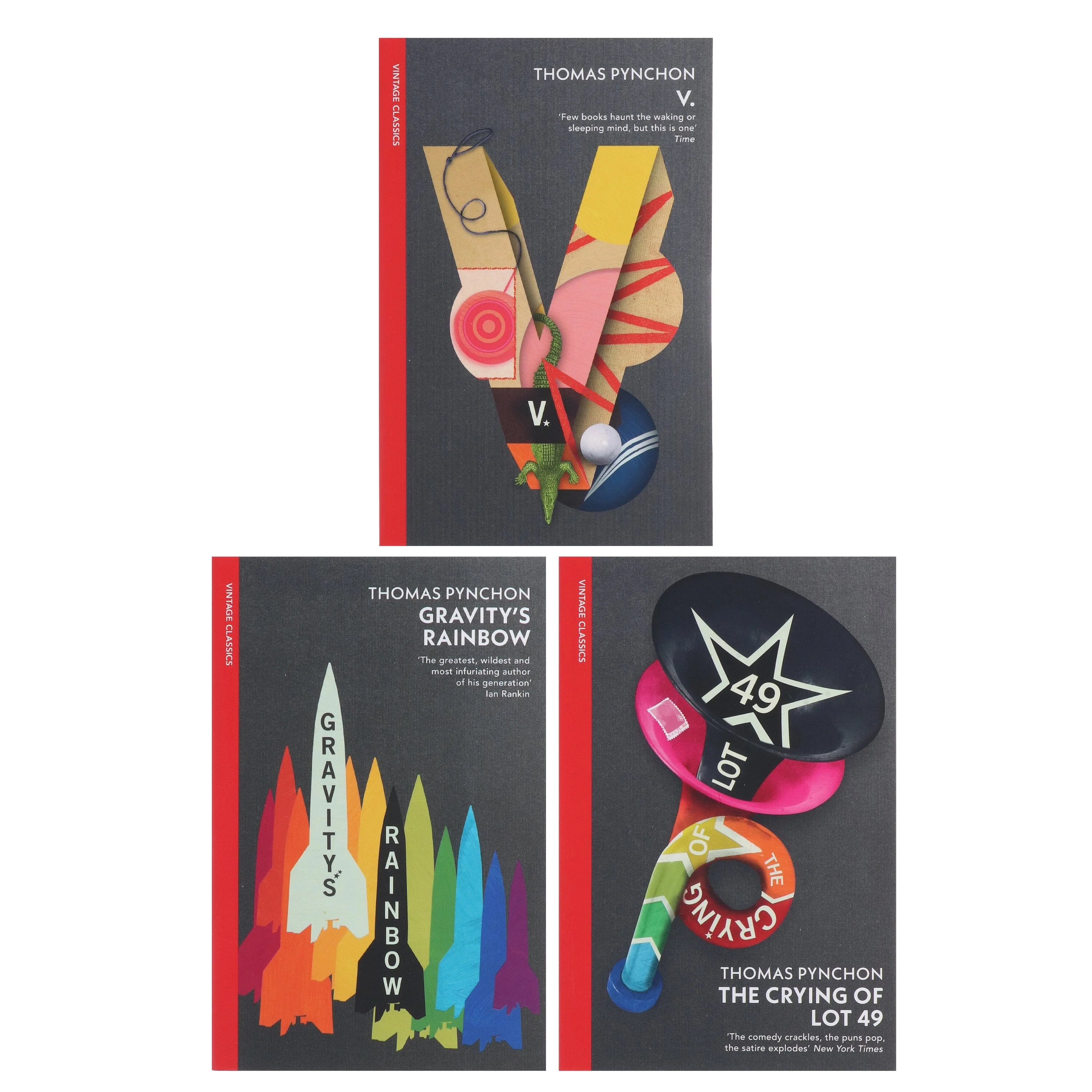 Thomas Pynchon Novels (V, The Crying of Lot 49 & Gravity's Rainbow) 3 Books Collection Set - Fiction - Paperback - Image 2