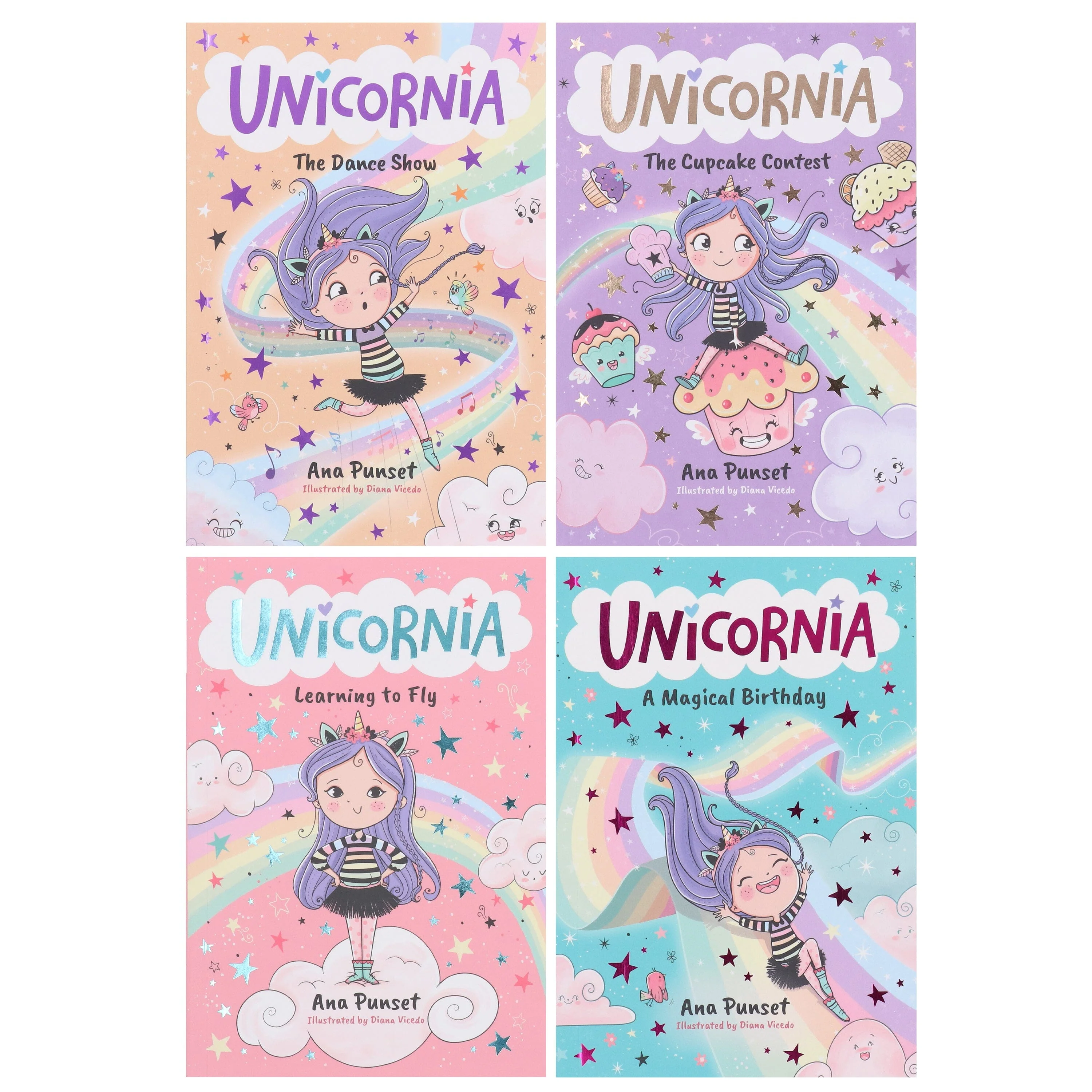 Unicornia Series: A Magical Unicorn School Fiction Story for Kids by Ana Punset Illustrated 4 Books Collection Set - Ages 5-10 - Paperback - Image 2