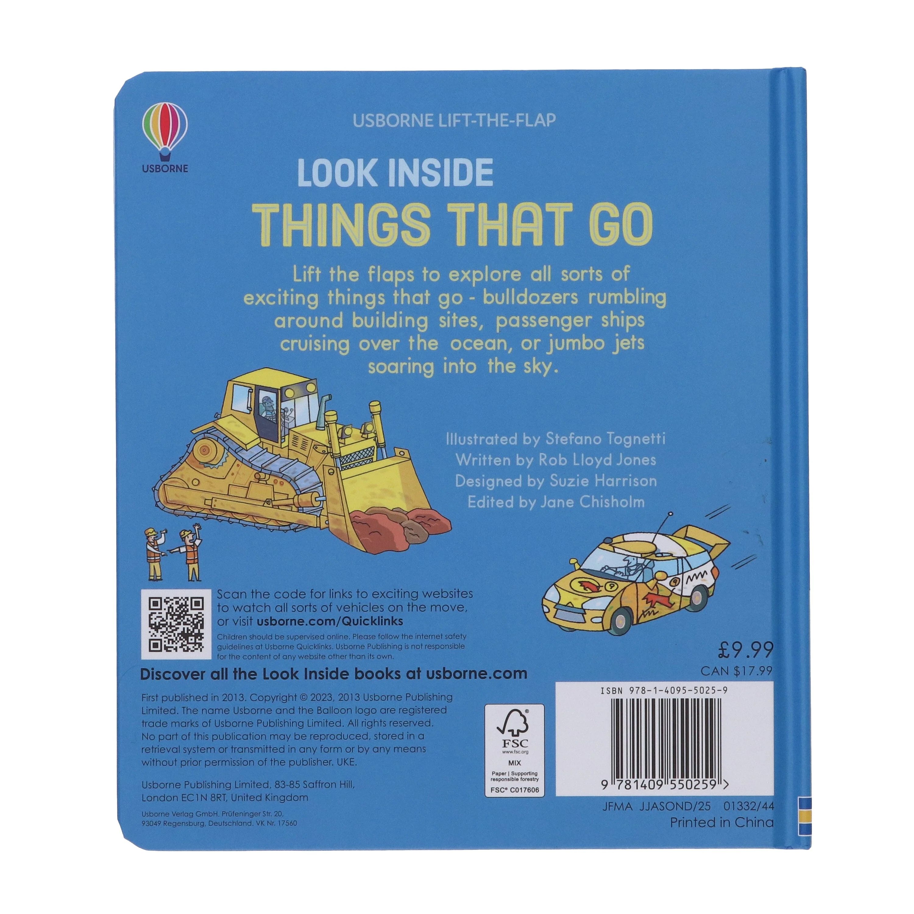 Usborne Lift-The-Flap Look Inside Things That Go by Rob Lloyd Jones - Ages 5+ - Board Book - Image 3