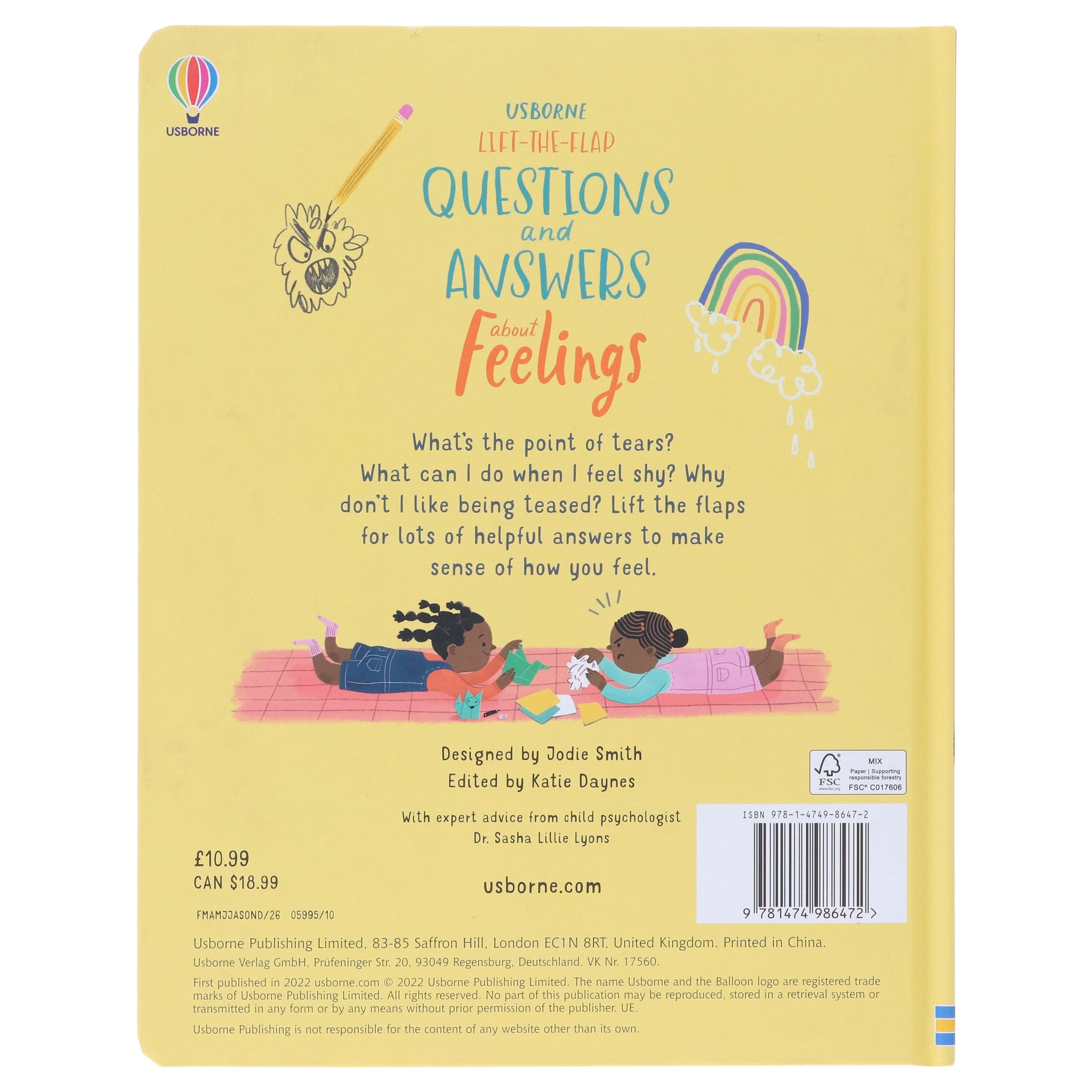 Usborne: Lift-the-Flap Questions and Answers About Feelings by Lara Bryan - Ages 6-9 - Board Book - Image 3