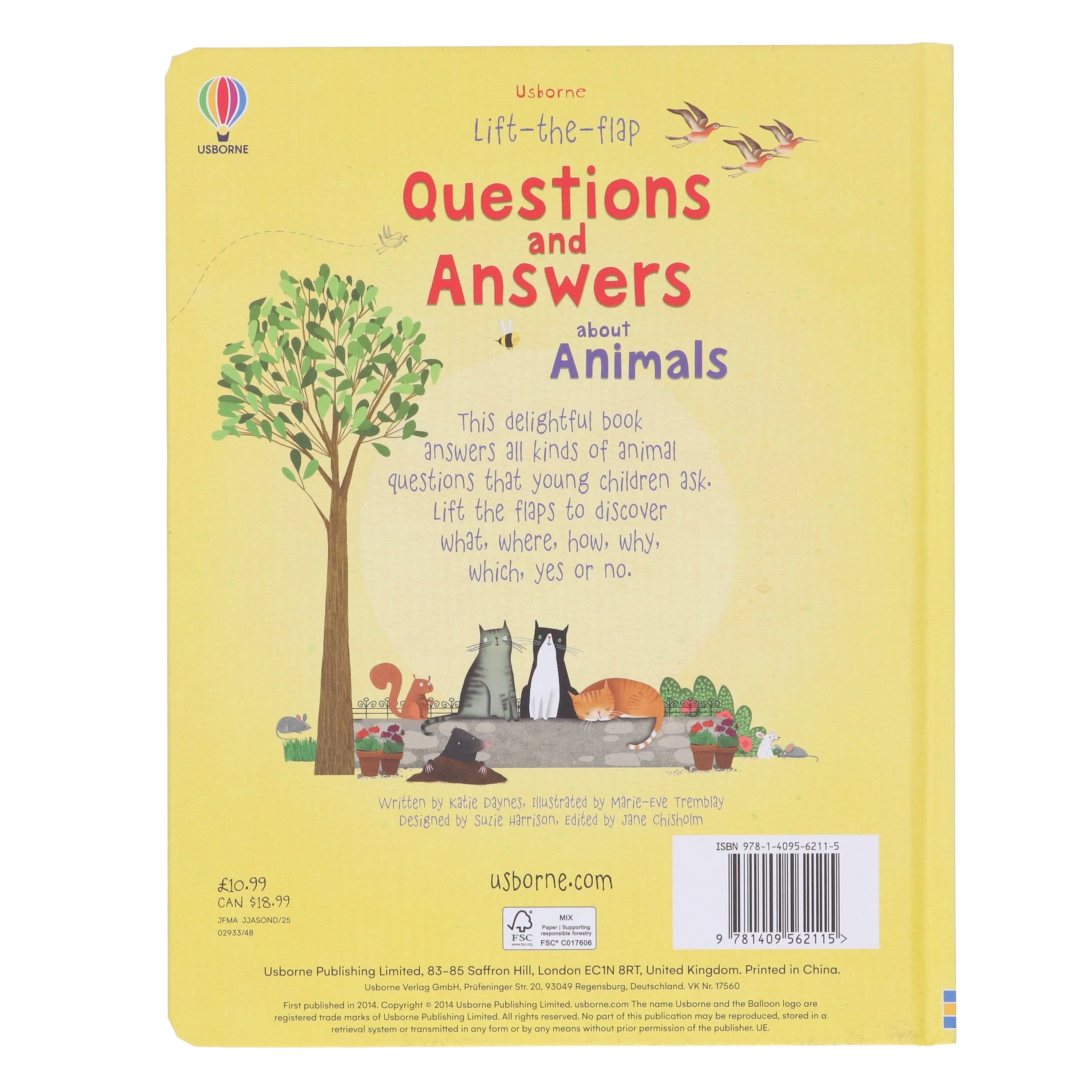 Usborne Lift-the-Flap Questions & Answers about Animals by Katie Daynes & Marie-Eve Tremblay - Ages 5+ - Board Book - Image 3
